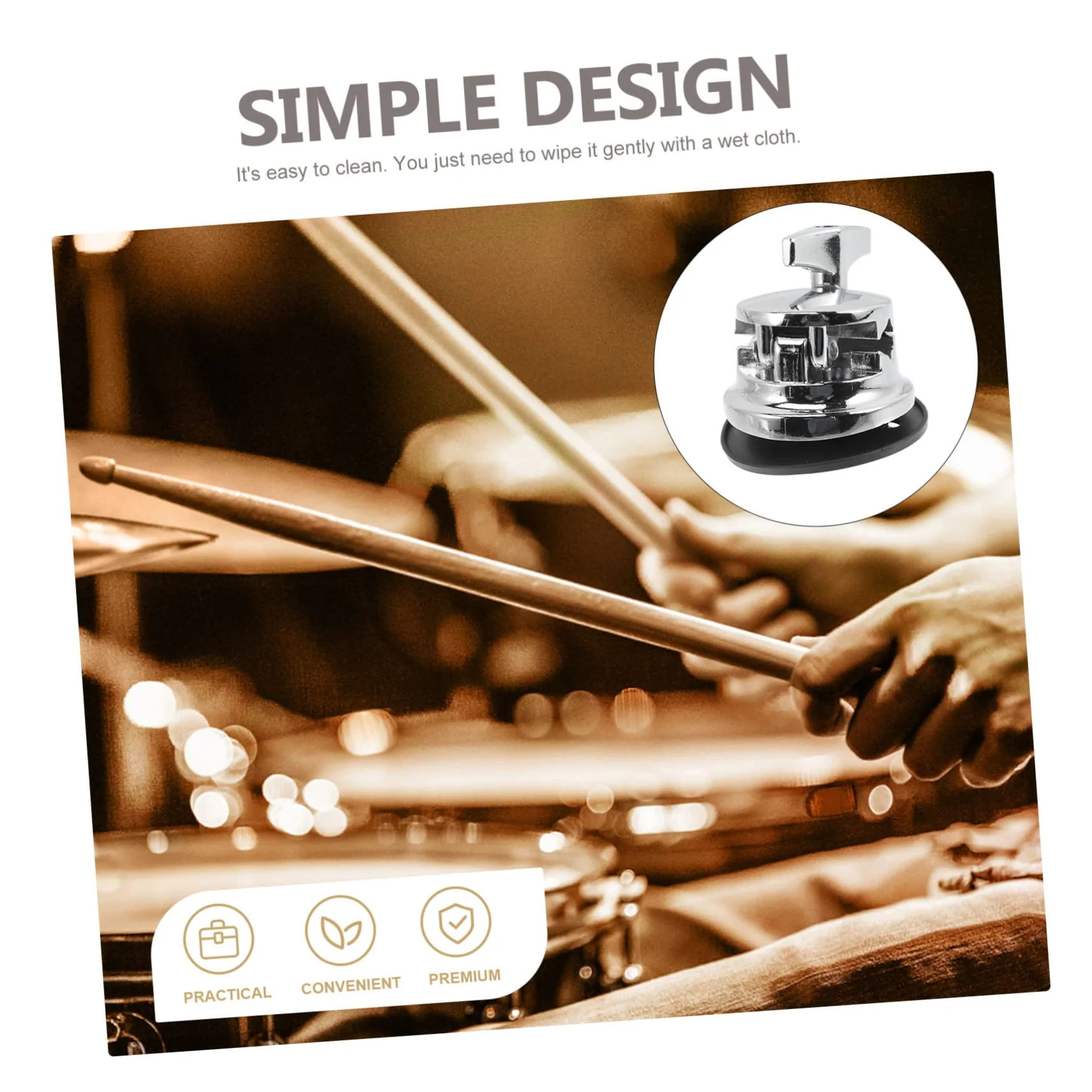 Drum Base Drum Mounting Hardware Percussion Tom Holder Base for Tom Legs Percussion Instrument Replacement Tom Bracket Percussion Bases Drum Parts Jazz Drum Zinc Alloy Round - Image 7
