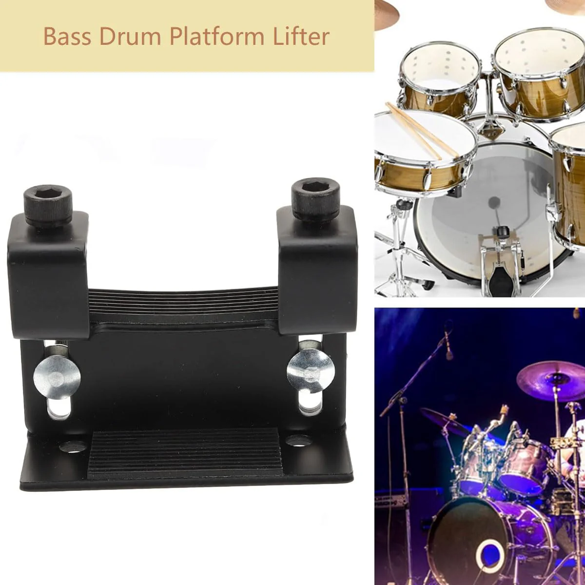 Drum Booster Bass Drum Platform Lifter Fits 18" and 20" Electronic Drum Set Drum Lifting Parts Electronic Drum Pad Black - Image 5