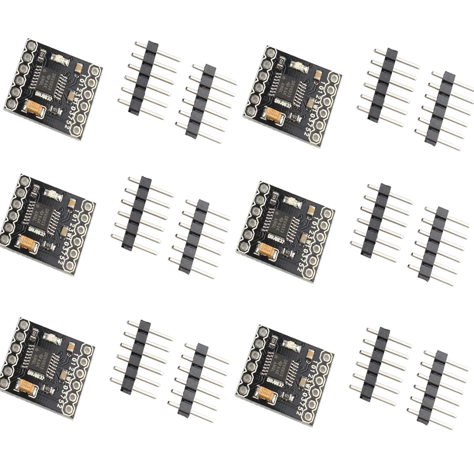 DRV8833 1.5A 2-Channel H Bridge DC Motor Drive Board Ultra Small Volume Motor Drive Module Input Voltage 3-10V Pack of 6