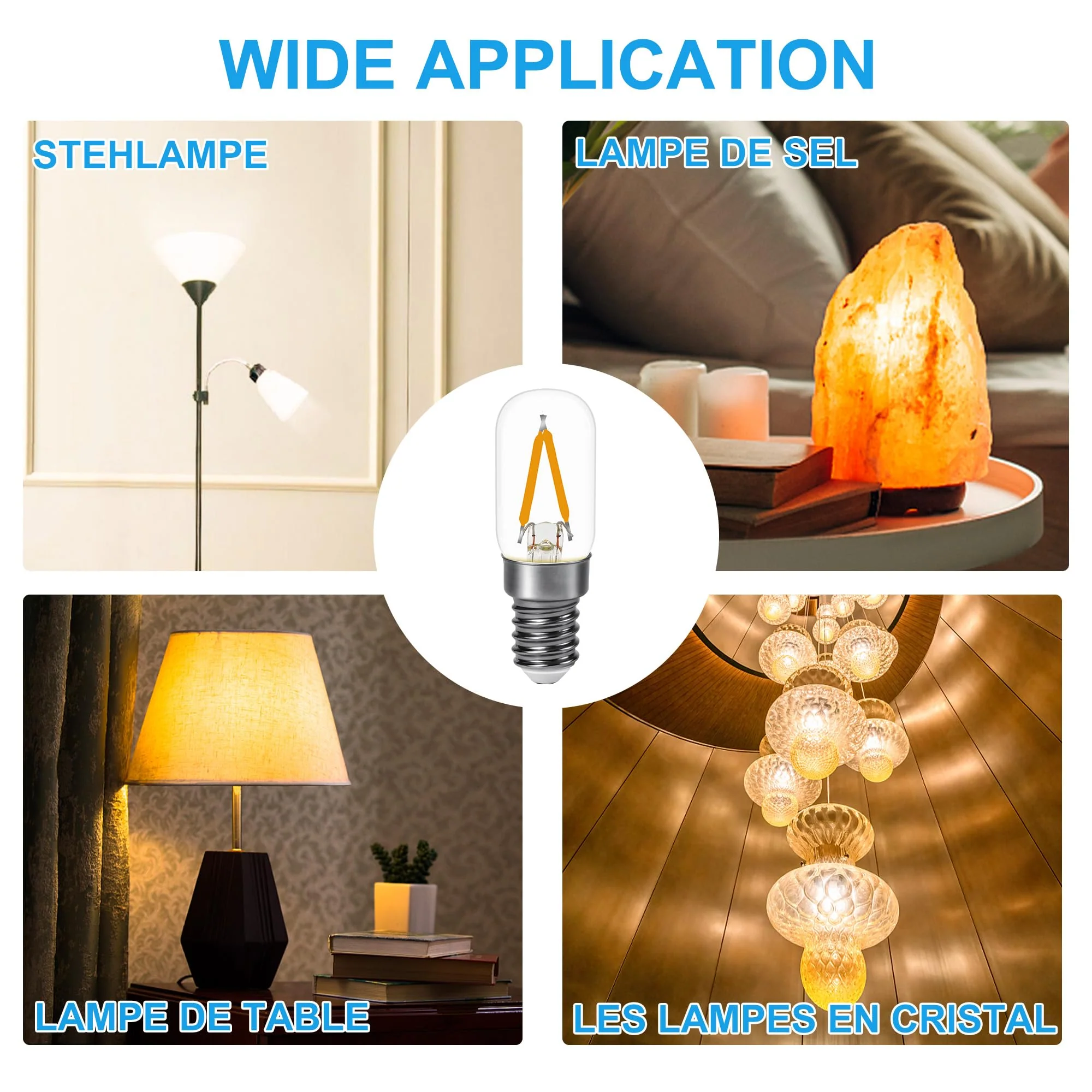 DSLebeen E14 LED Warm White Light Bulb Fridge Lamp 2 W 250 LM Replacement Bulb 25 W 2700 K Mini LED Bulbs for Night Light, Salt Lamp, Chandelier Not Dimmable 230 V AC Pack of 2 2-Warm White - Image 6