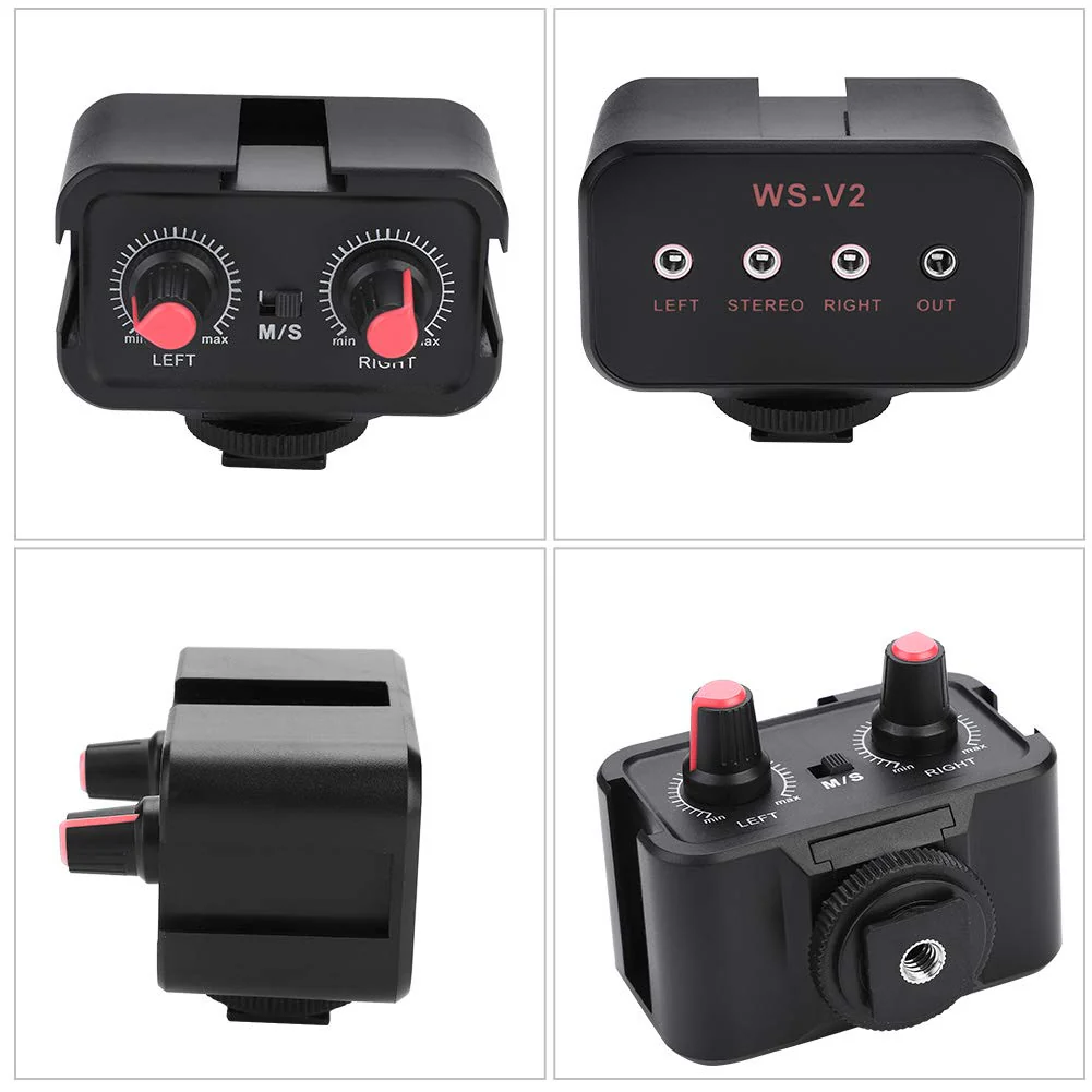 DSLR Cameras Audio Mixer Adapter, WS V2 Channel Small Microphone Audio Mixer for DSLR Cameras Mono 1/8inch(3.5mm) inputs/Stereo 1/8inch(3.5mm) Input / 1/8inch(3.5mm) Stereo - Image 5