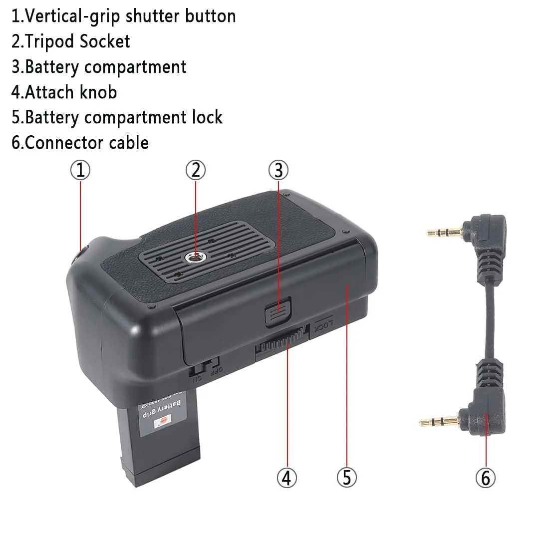 DSTE Replacement for Pro IR Remote 100D Vertical Battery Grip Compatible Canon EOS 100D Rebel SL1 SLR Digital Camera as LP-E12 - Image 5