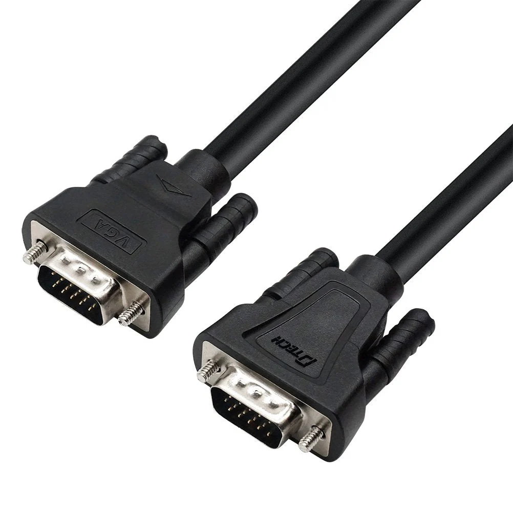 DTech 15 Feet SVGA VGA Computer Monitor Cable Male to Male Cord 1080p High Resolution (5 Meter, Black) 15ft