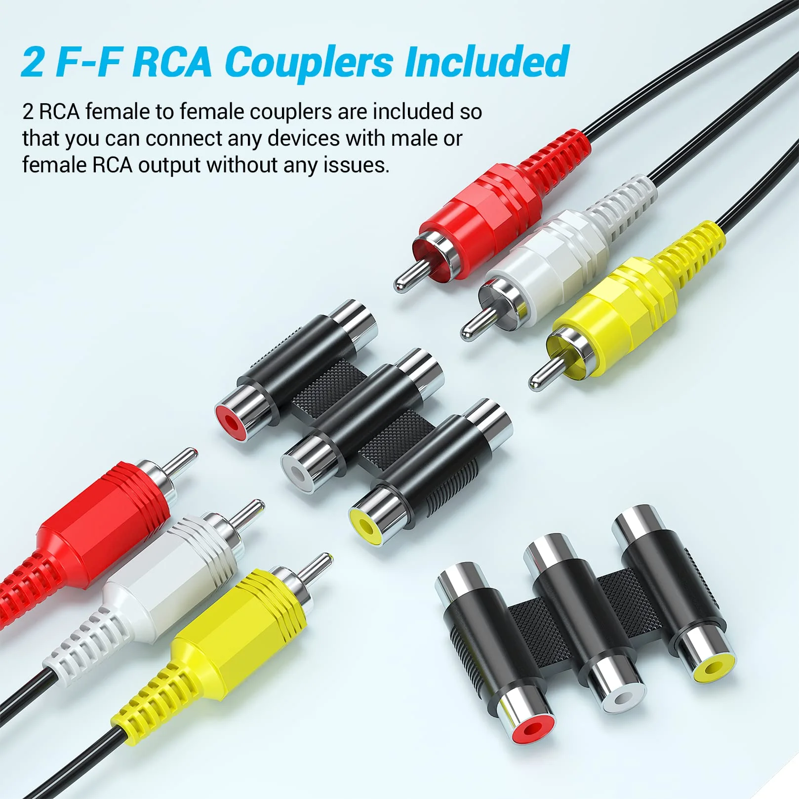 Dual Port RCA to HDMI, Double Composite AV to HDMI Converter, Two RCA in One HD Out Converter for N64/Wii/PS2/DVD/VHS to Display On Newer TVs - Image 5