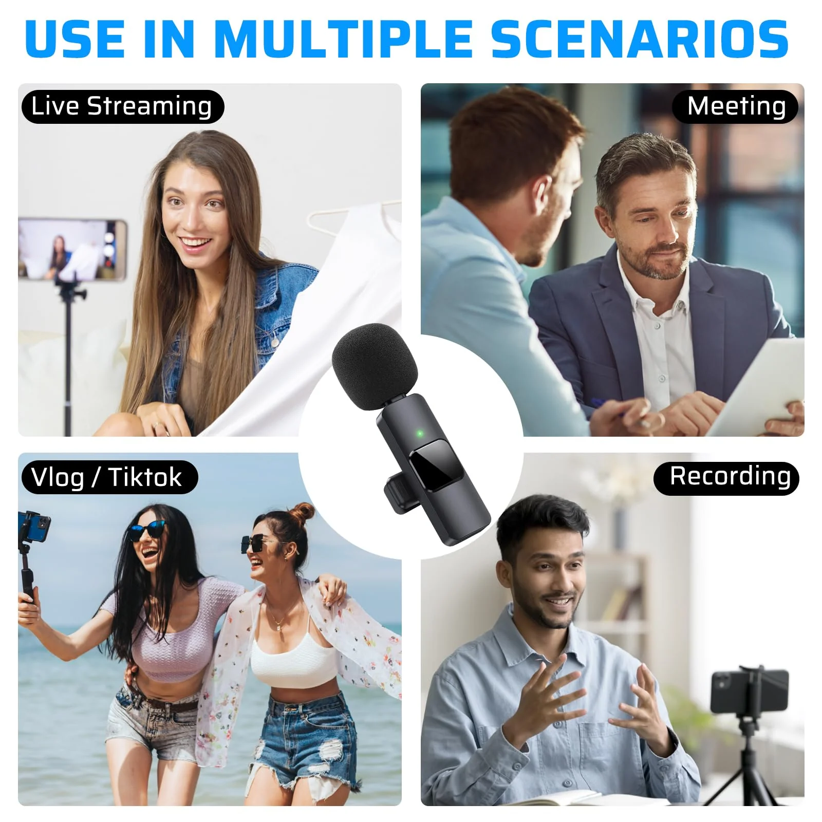 Dual Wireless Lavalier Microphone for iPhone, iPad - Perfect for Video Conferencing, Recording, and Live Streaming - Image 7