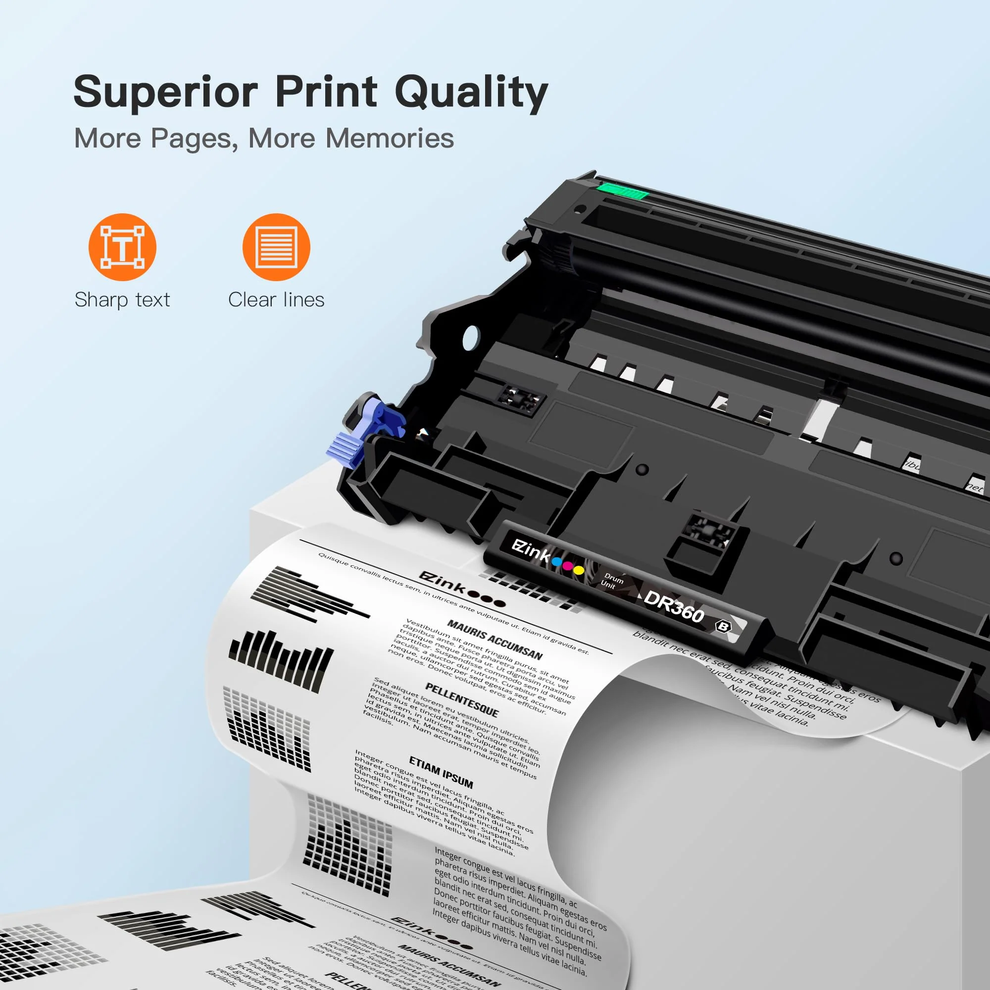 E-Z Ink (TM Compatible Drum Unit Replacement for Brother DR360 DR 360 to use with DCP-7040 DCP-7030 MFC-7840W MFC-7340 MFC-7440N HL-2140 HL-2170W HL-2150N (1 Drum Unit) - Image 3