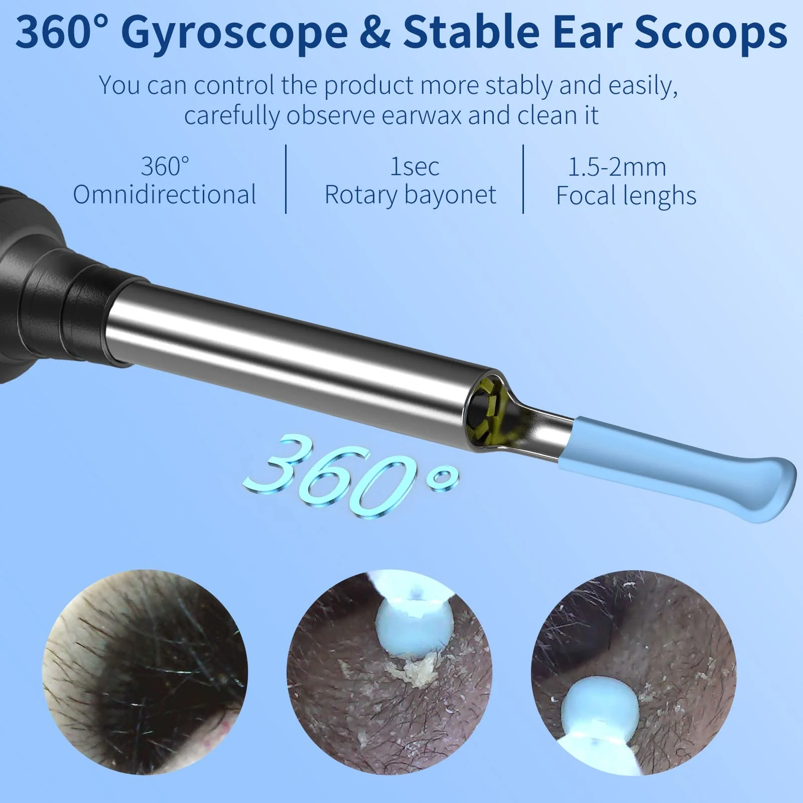 Earwax Remover Otoscope, VITCOCO WiFi Ear Cleaner Camera 5MP HD Ear Camera IP67 Waterproof Ear Mirror 3.5 mm Lens Ear Endoscope with 6 LEDs for iPhone, iPad and Android Smartphones (Black) Black - Image 7