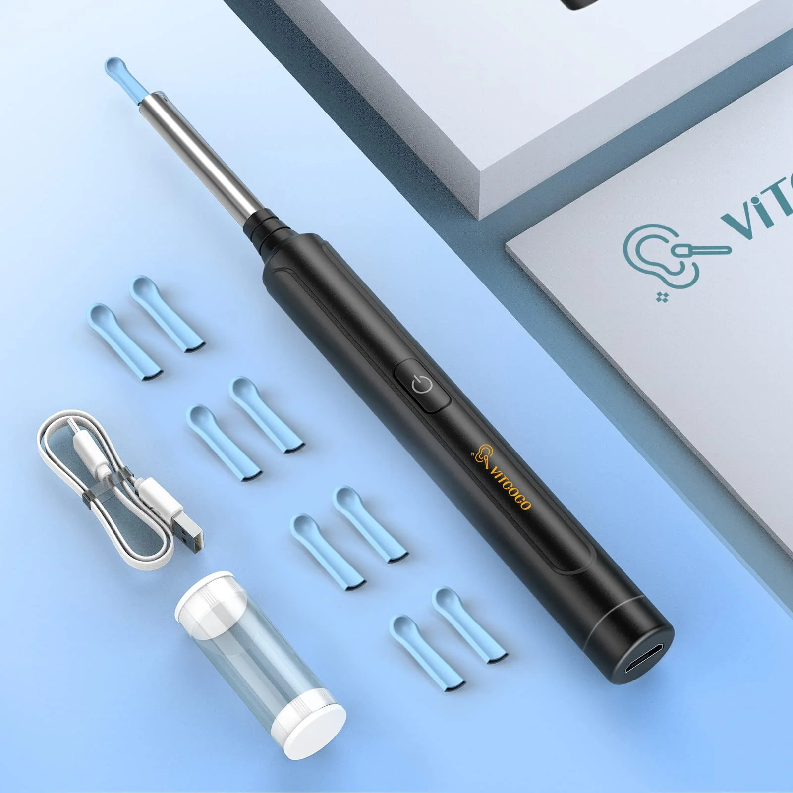 Earwax Remover Otoscope, VITCOCO WiFi Ear Cleaner Camera 5MP HD Ear Camera IP67 Waterproof Ear Mirror 3.5 mm Lens Ear Endoscope with 6 LEDs for iPhone, iPad and Android Smartphones (Black) Black - Image 9