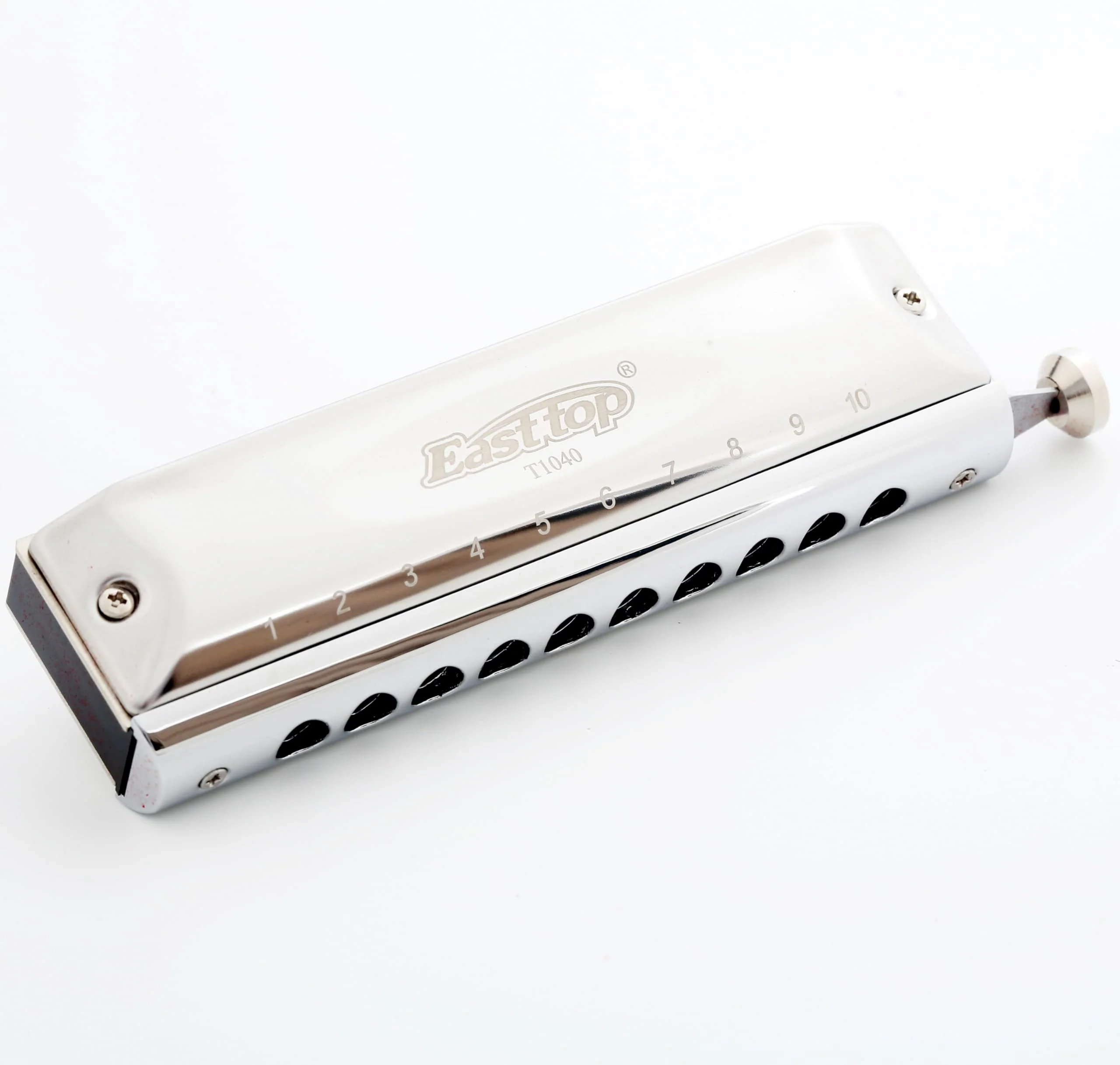 East Top 10 Hole 40 Tones Chromatic Harmonica Key of C, Professional Mouth Organ with Slide for Beginners and All Levels - Image 2