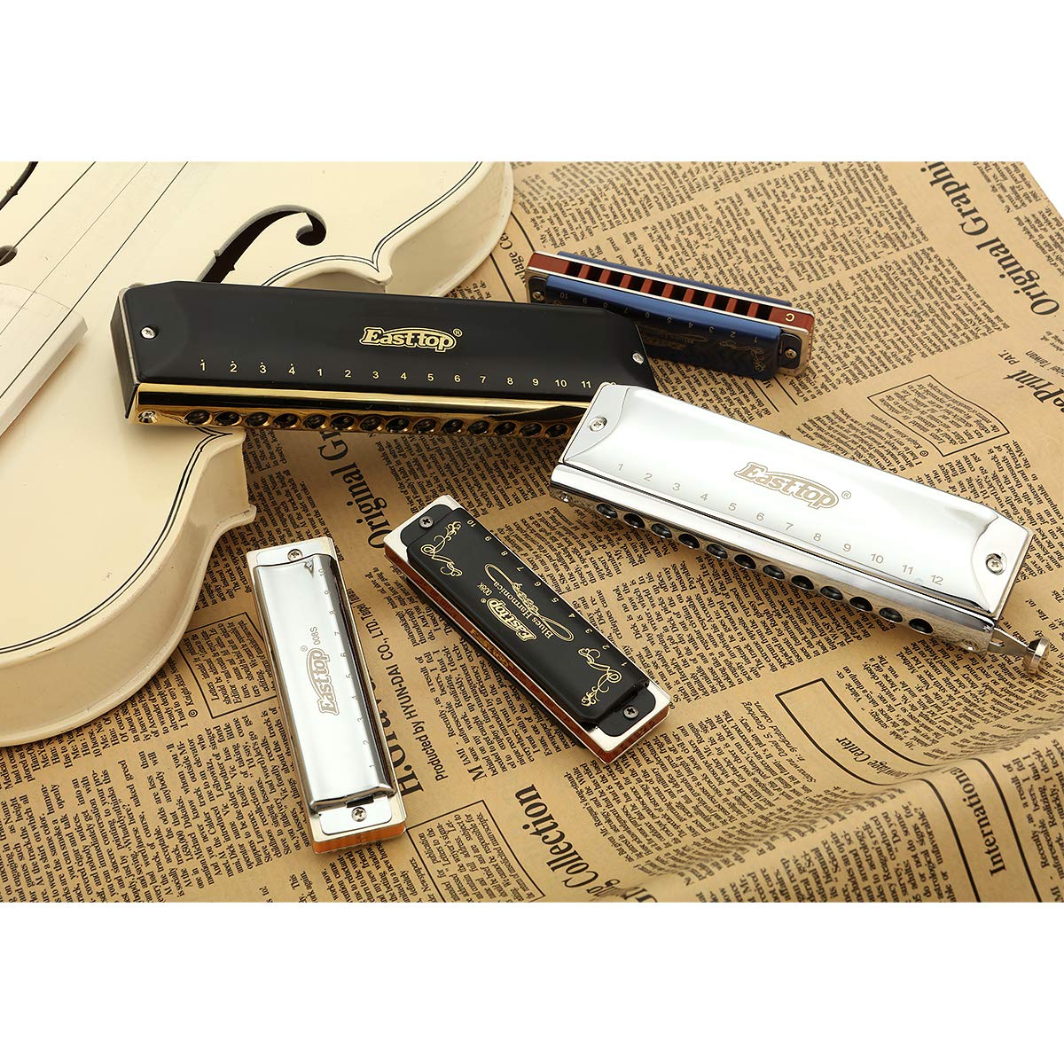 East top 10 Holes Professional Diatonic Blues Harmonica Key of A with Silver Cover, Probgrade Harmonicas For Adults, Professional Player and Students - Image 7