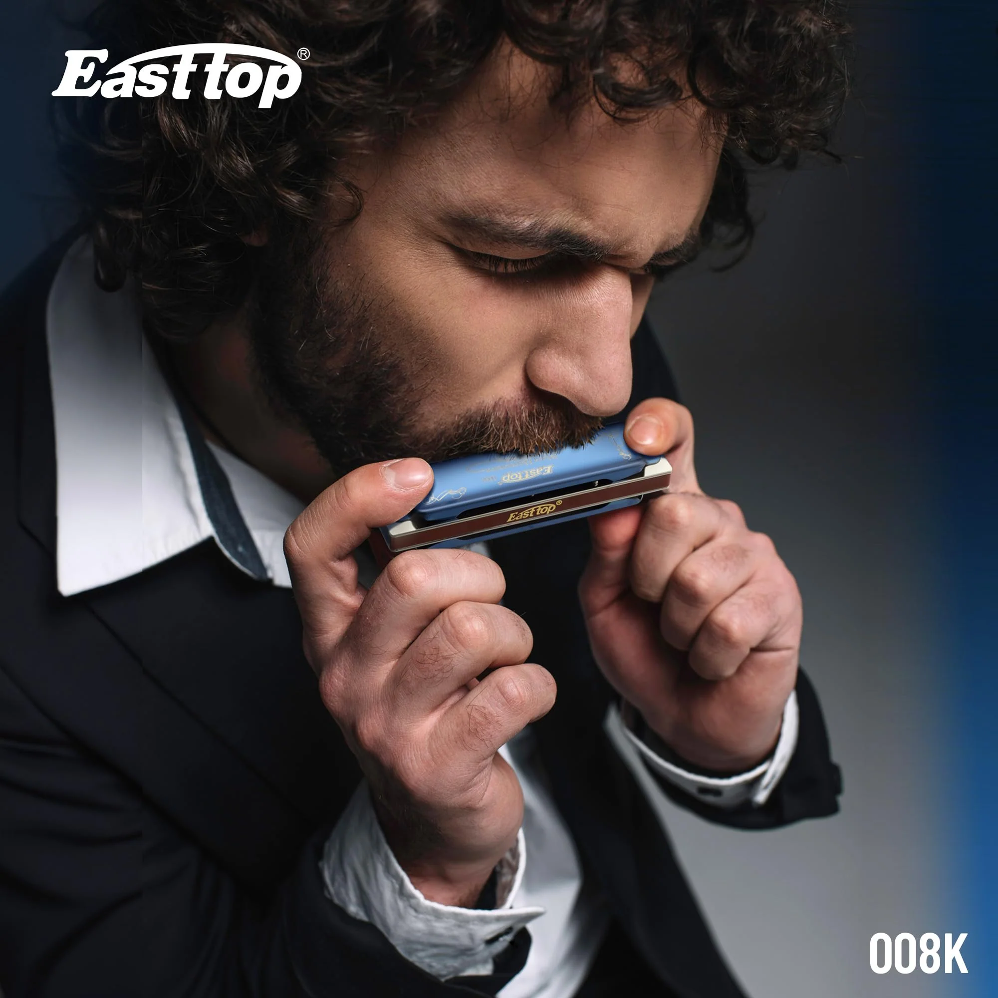East top Diatonic Harmonica Key of A, 10 Holes 20 Tones 008K Diatonic Mouth Organ Harmonica with Blue Case,Standard Harmonica For Adults, Professionals and Students blue-A - Image 7