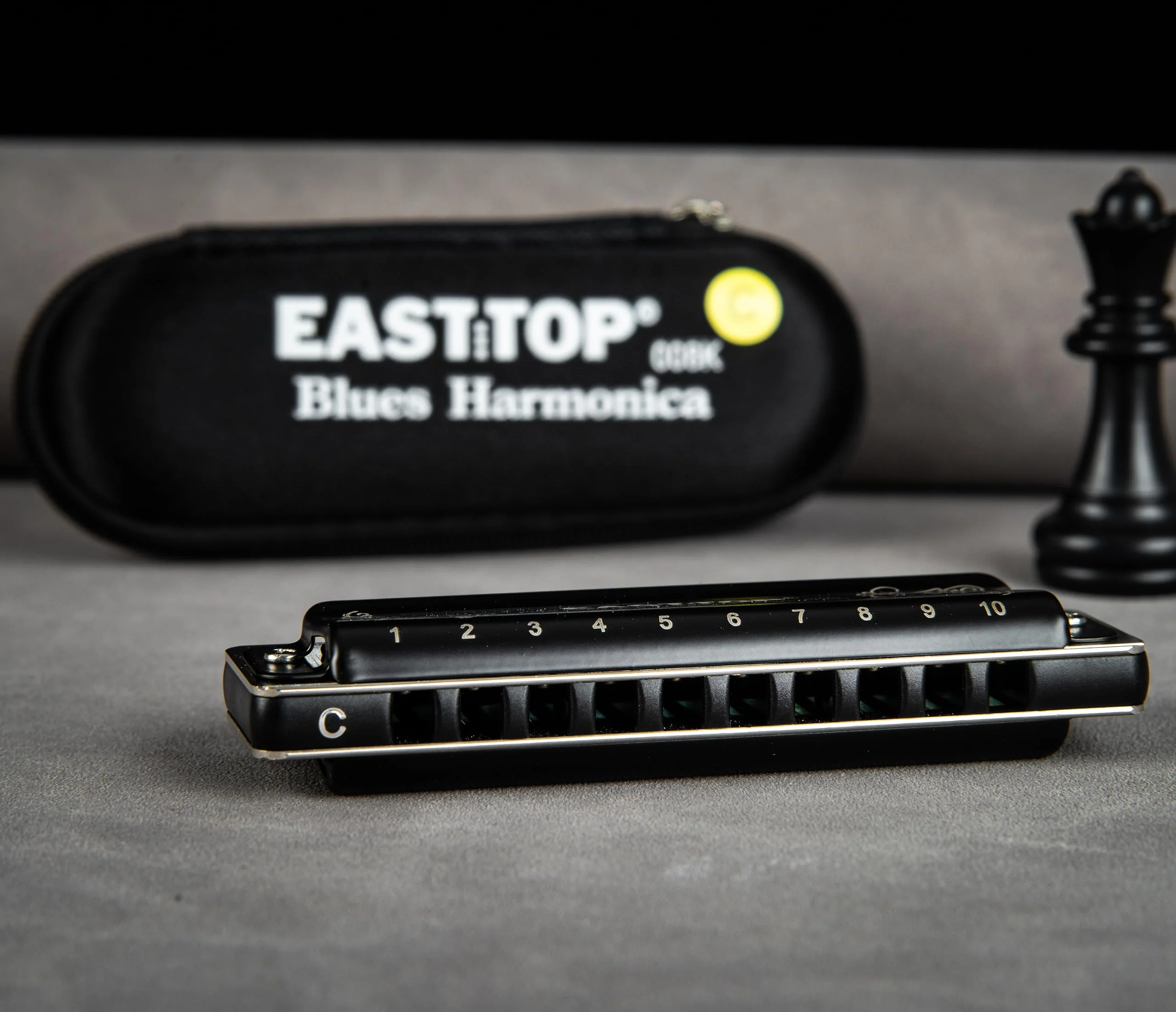 EAST TOP T008K 2.0 Update Harmonica Key of D, 10 Holes Diatonic Mouth Organ with Zipper Case, Standard Deluxe Harmonica For All Levels, Professionals, Beginners and Students, as a Gift BLACK-D - Image 5