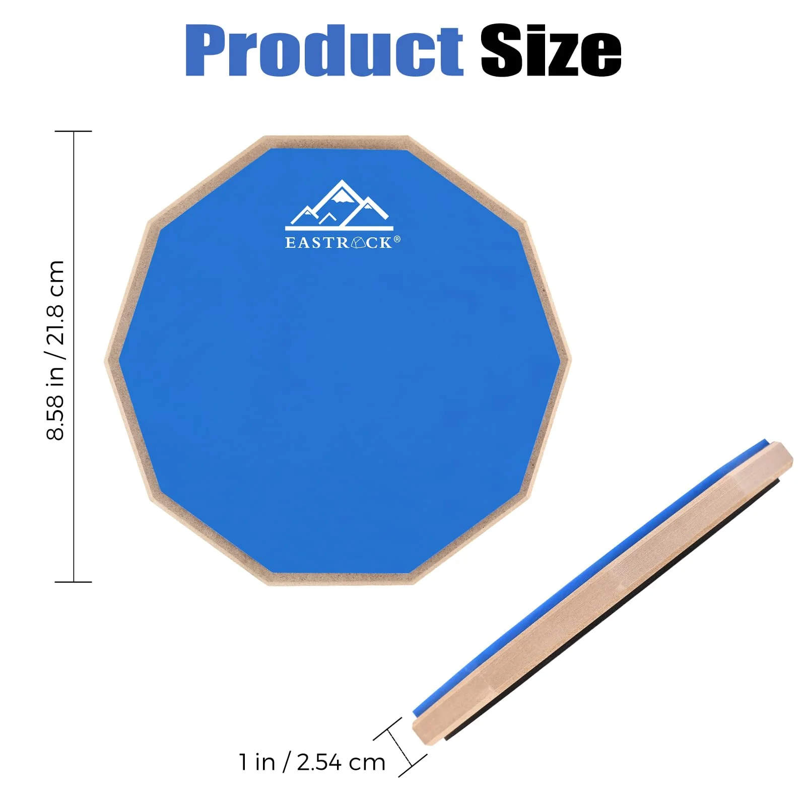 EASTROCK 8 Inches Practice Drum Pad, Double Sided Drum Pad, Silicone Dumb Drum for Beginners,Blue blue 8 inches - Image 2