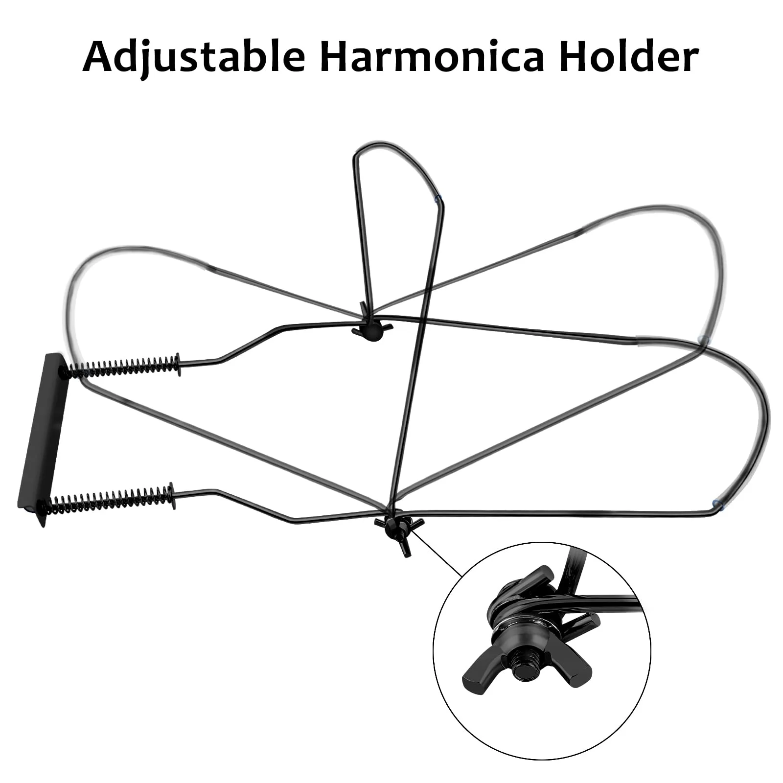EASTROCK Professional Harmonica Holder - 10 Hole, Adjustable Neck Brace, Hands-Free, Black 10 Hole Black - Image 3