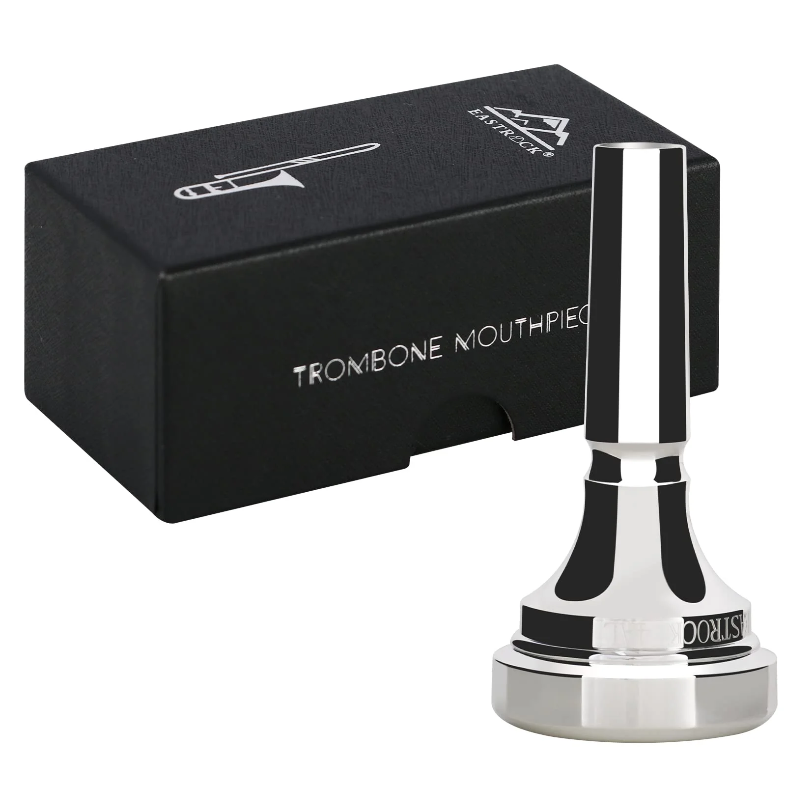 EASTROCK Trombone Mouthpiece,Silver Plated Trombone Mouthpiece Small Shank 9BS, Trombone Instrument Accessories Vacuum Packed JDTM-9BS