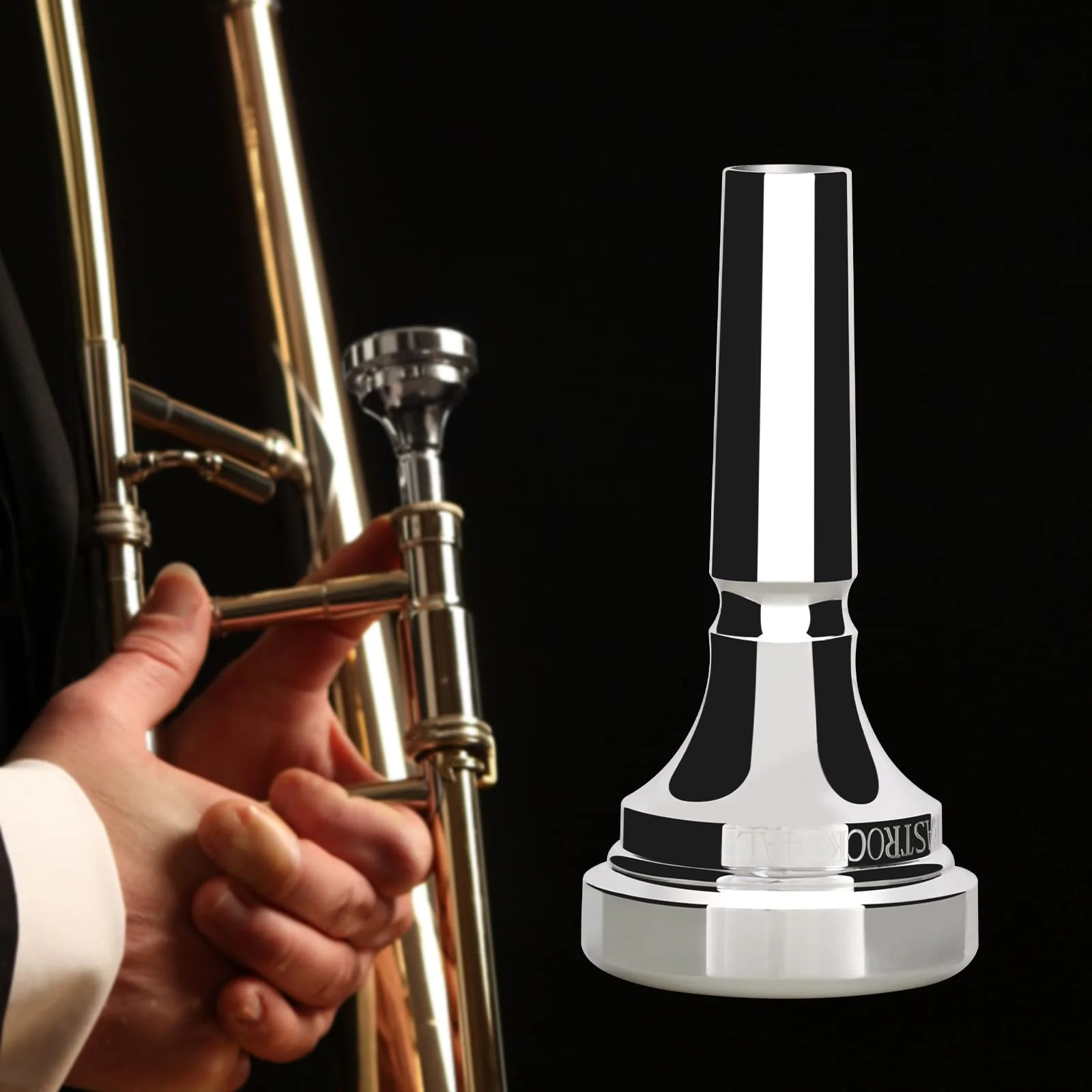EASTROCK Trombone Mouthpiece,Silver Plated Trombone Mouthpiece Small Shank 9BS, Trombone Instrument Accessories Vacuum Packed JDTM-9BS - Image 7
