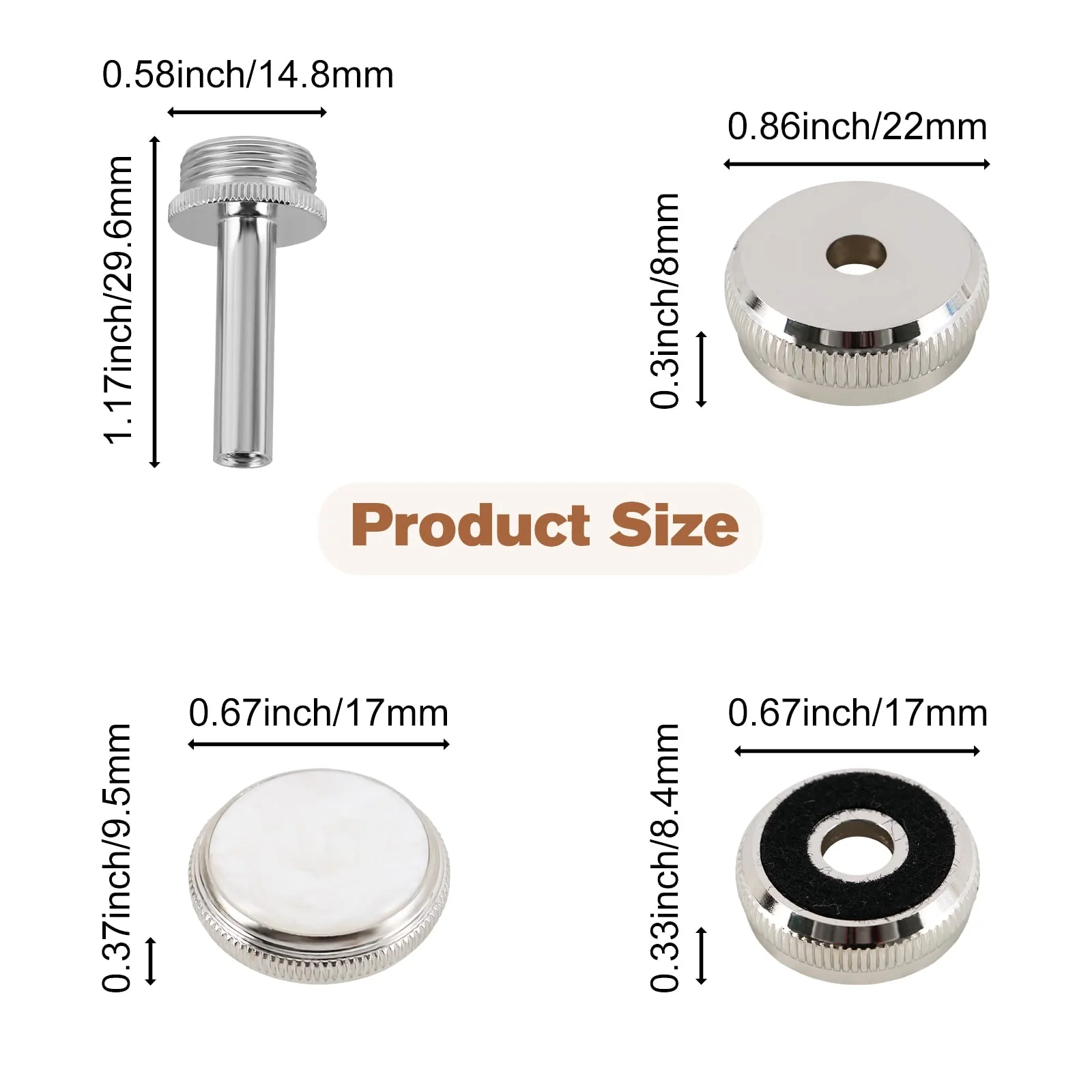 EASTROCK Trumpet Repair Kit Trumpet Finger Buttons Trumpet Parts 1Set Trumpet Piston Repair Tool - Image 2