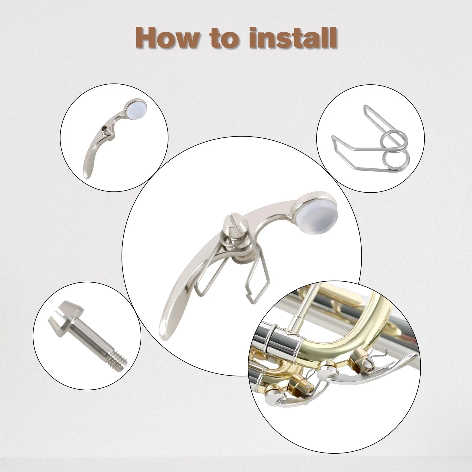 EASTROCK Trumpet Repair Kit Trumpet Finger Buttons Trumpet Parts 1Set Trumpet Piston Repair Tool - Image 4