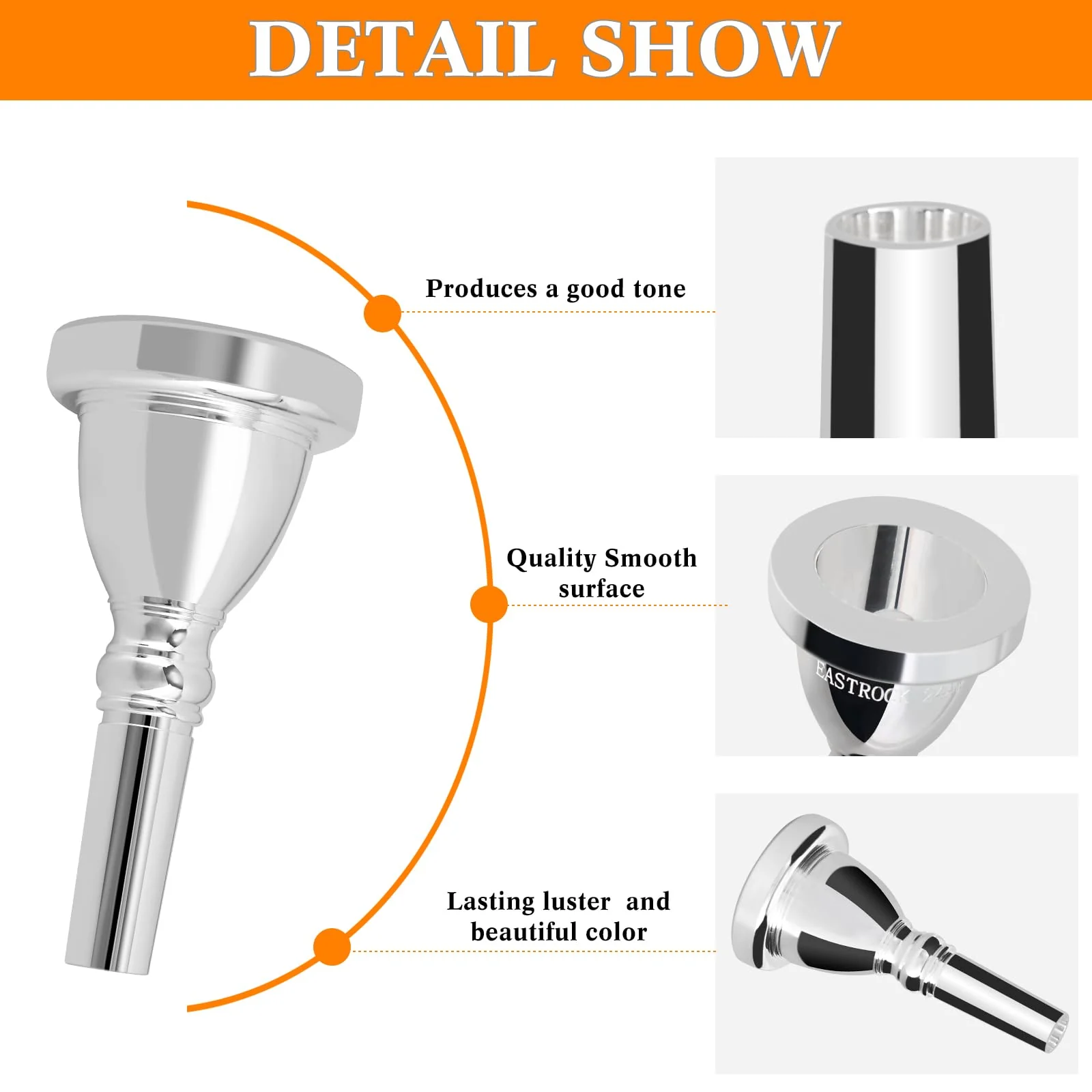 Eastrock Tuba Mouthpiece,Music Mouthpiece,Tuba Player Replacement Tuba Parts，Tuba Mouthpiece Accessories - Image 4