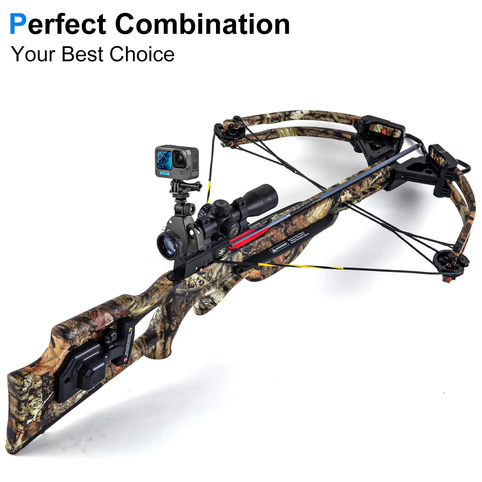 Easy Installation Adjustable Crossbow Gun Scope Camera Clamp Mount with 1/4 Thread for Gopro Hero Session Fixation - Image 4