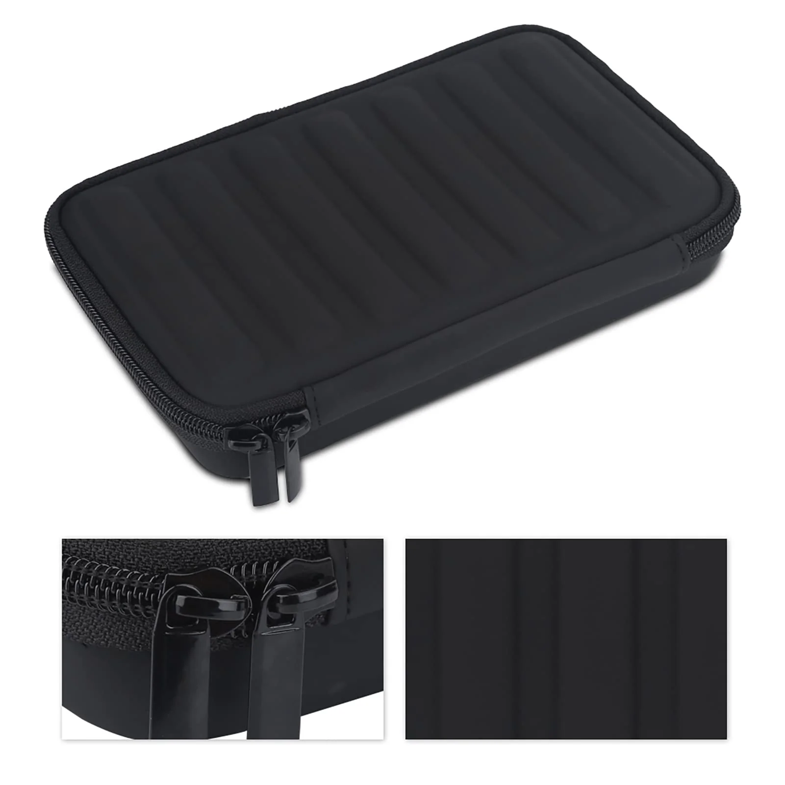 eboxer-1 Harmonica Carry Case, PU Leather Zippered Pouch for Harmonica, Harmonicas Storage Case Can Hold 7 Harmonicas, Black - Image 3