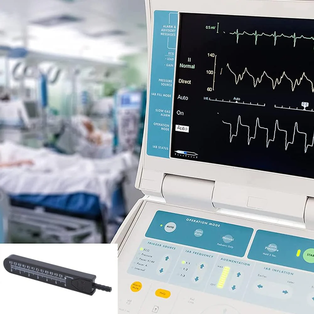 ECG Measuring Ruler, ECG Vernier Caliper, Stainless Steel, 0-2.4 Inch, Ruler, Design Divider, Measuring Tool for Nursing (Black) black - Image 9
