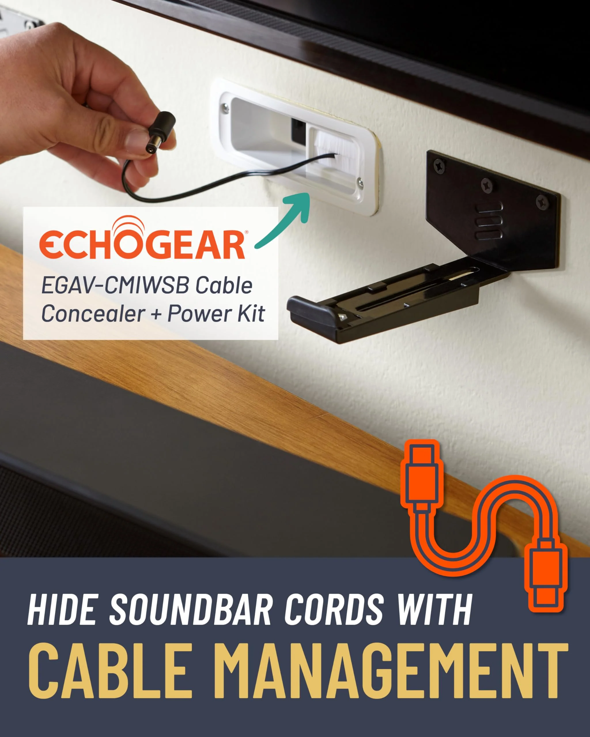 ECHOGEAR Soundbar Wall Mount Bracket - Works with All Soundbars Including Samsung, Vizio, LG, & More - Depth Adjustable for Dolby Atmos Soundbars - Image 9