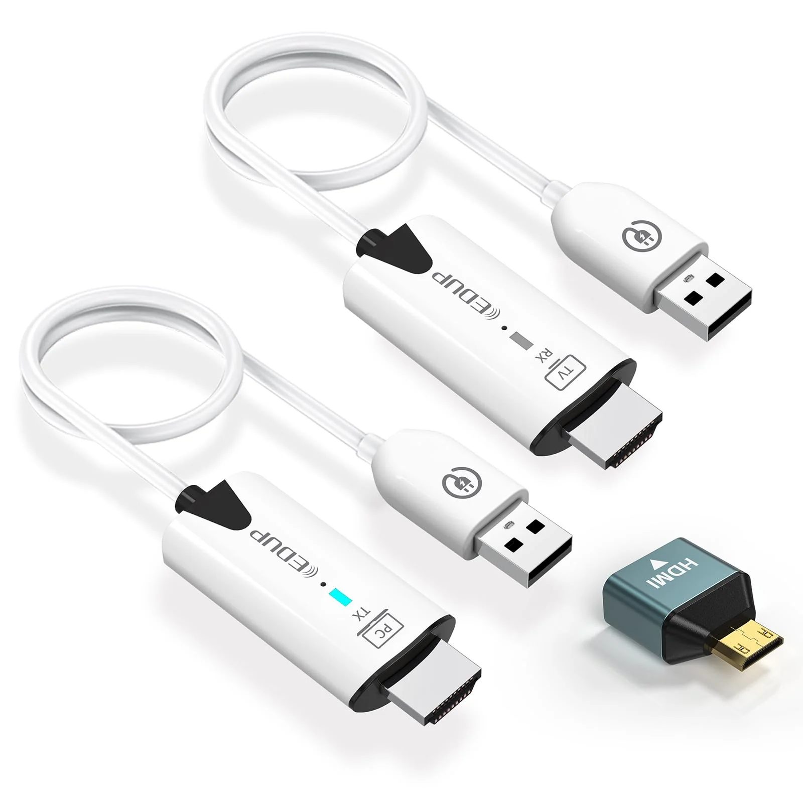 EDUP Wireless HDMI Transmitter and Receiver, 2026 Upgraded 1080P Wireless HDMI Extender 165FT Range, Plug&Play, Video Audio Projection for Desktop, PC, TV Box, PS4/5 to TV/Projector/Monitor-White