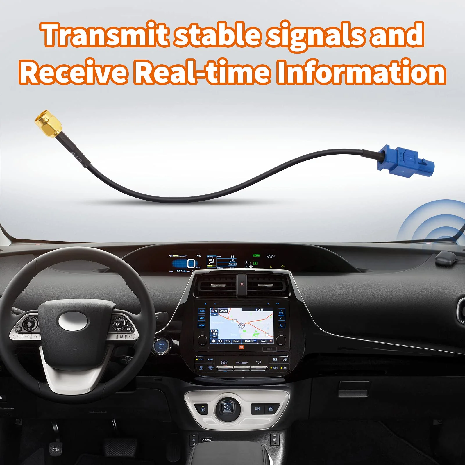 Eightwood Fakra C Plug to SMA Plug Male Car GPS Antenna Cable 6 inch for Vehicle GPS Navigation Radio Stereo Head Unit GPS Receiver - Image 4
