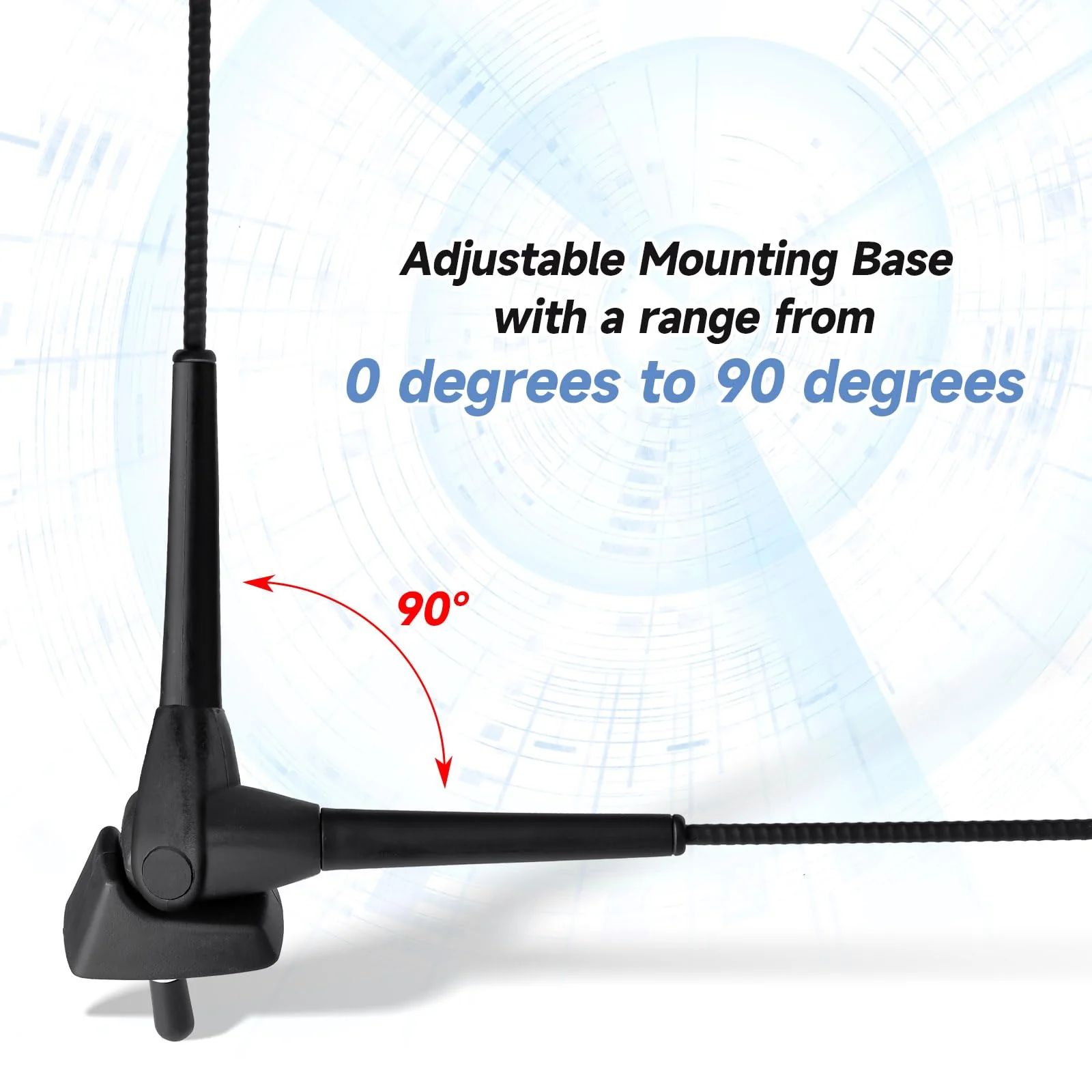 Eightwood Waterproof Marine Boat Radio Antenna 18 Inch, AM/FM Stereo Antenna Mast Replacement with Mount Base for Boat Car Tractor RV ATV UTV Motorcycle Yacht Pontoon 18in radio antenna - Image 3