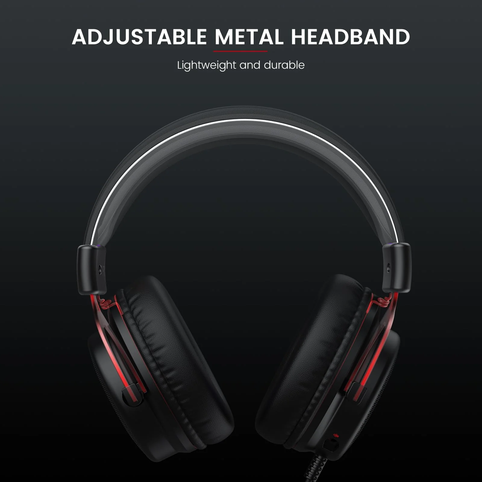 EKSA E900 Gaming Headset with Microphone - PC Headset with Detachable Noise Canceling Mic, 3D Surround Sound, Wired Headphone for PS4, PS5, Xbox, Computer, Laptop, Switch, Handheld (3.5MM Jack) Red - Image 3