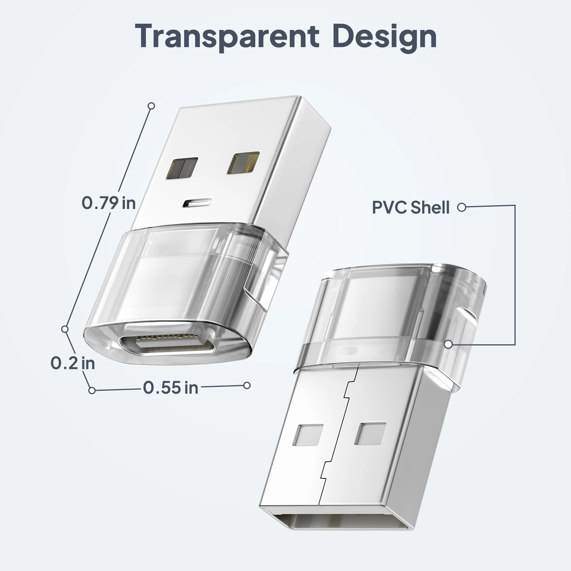 Elebase USB to USB C Adapter 4 Pack,Transparent Type-C Female to A Male Car Charger Converter for New iPhone 16 Pro Max Plus 15 14 13,Apple Watch 10 9 8,Airpods,iPad Air 5 Mini 6 7,Samsung S24 Ultra - Image 7