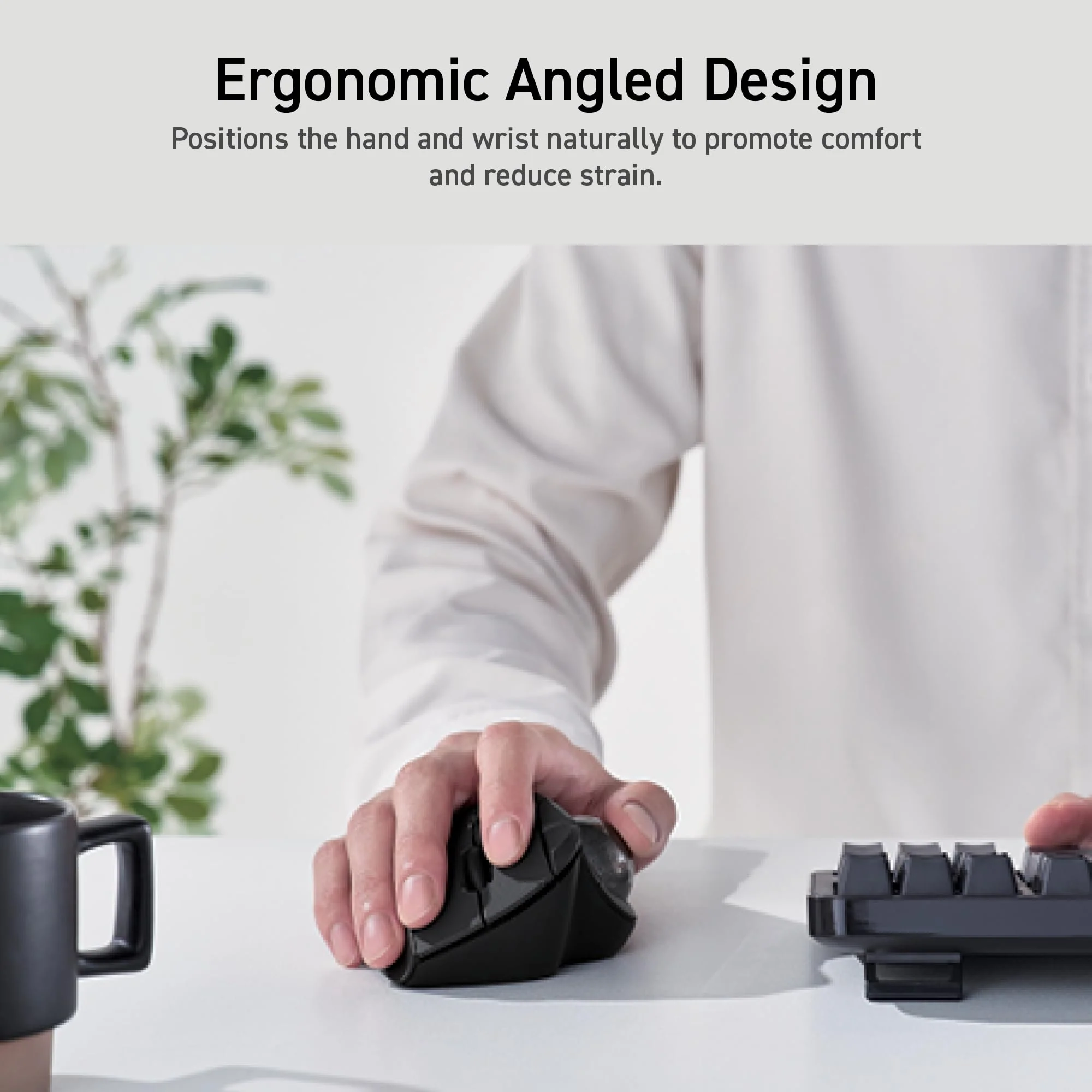 ELECOM Ergonomic Comfort Design Trackball IST Bluetooth 5.3, Smooth Tracking with Ruby Ball Bearing, 36mm Ball, Thumb Control, Compatible for Windows, PC, Mac, iPadOS, and Android White (M-IT10BRWH) - Image 2