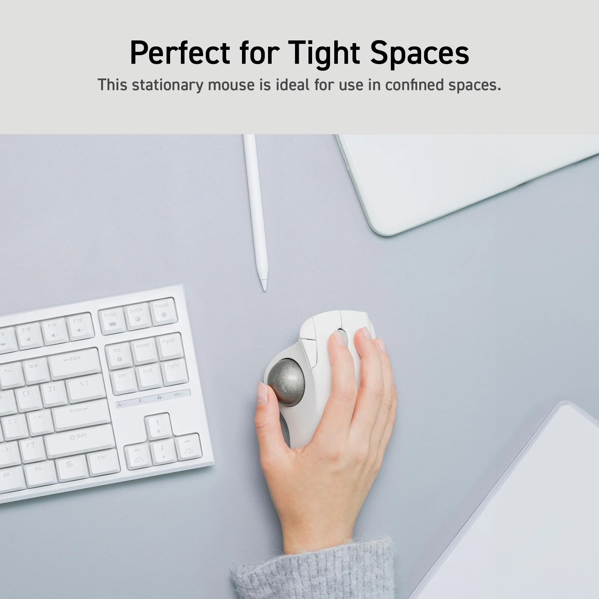 ELECOM Ergonomic Comfort Design Trackball IST Wireless 2.4GHz Connect, Super-Smooth Tracking with Roller Ball Bearing, 36mm Ball, Thumb Control, Compatible for Windows, PC, and Mac Black (M-IT11DRBK) USB-Wireless - Image 8