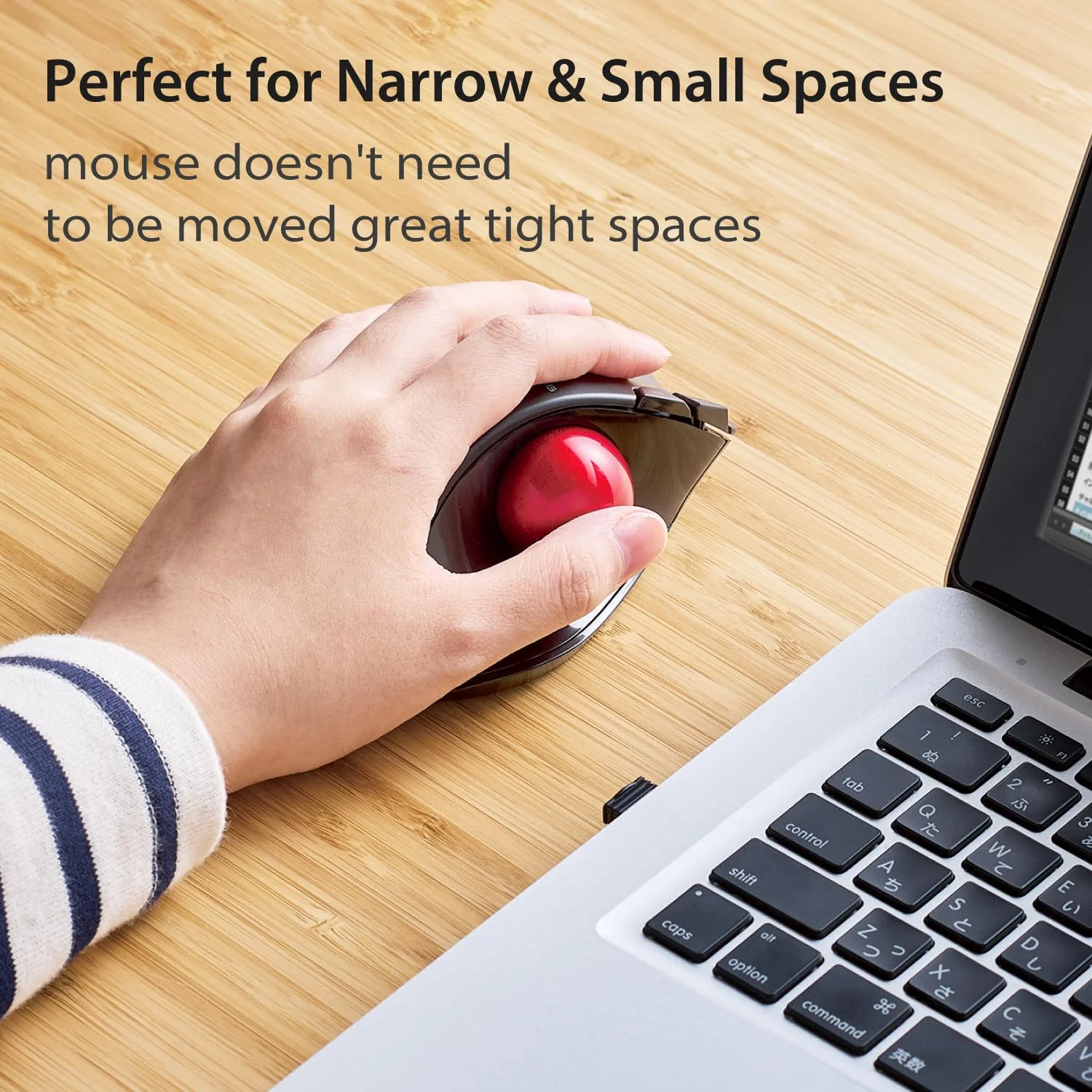 ELECOM EX-G Left Handed Trackball Mouse, 2.4 GHz USB Wireless, Ergonomic, Thumb Control, Tracking Roller Ball, 6 Programmable Buttons, Tilt Scroll - Image 6