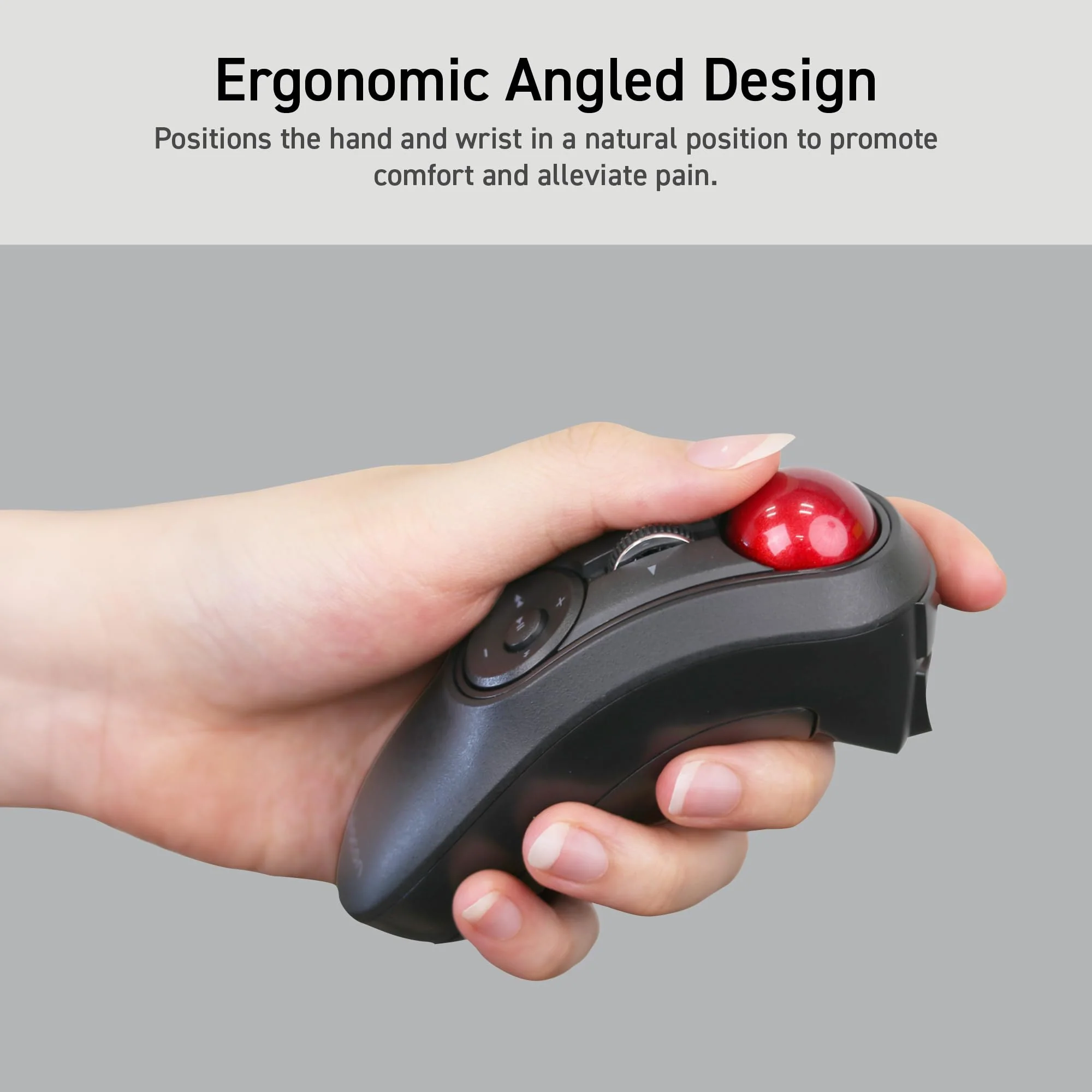ELECOM Relacon Handheld Trackball Pointer, Ergonomic Thumb Mouse for Right or Left Hand, Bluetooth, 10 Buttons for TV, Presentation, Game, PC & MAC - Image 2