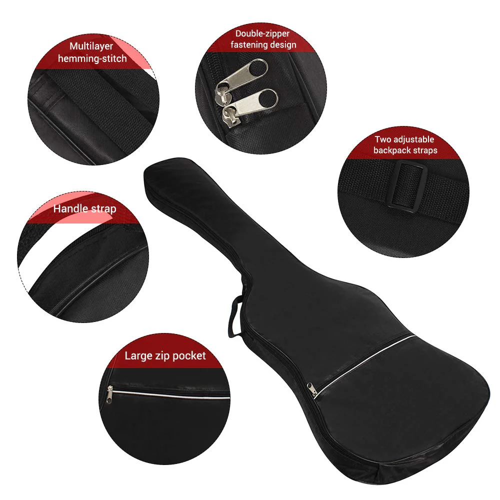 Electric Bass Guitar Bag Backpack 20mm Padded for Electric Bass and Guitar Black,Backpack - Image 7