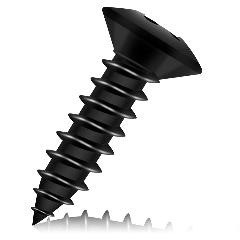 Electric Guitar Bass Pickguard Screws 3mm Pick Guards Scratch Plate Mounting Screws for Fender Strat ST Tele TL Stratocaster Telecaster Gibson LP Les Paul SG (Black) Black - Image 4