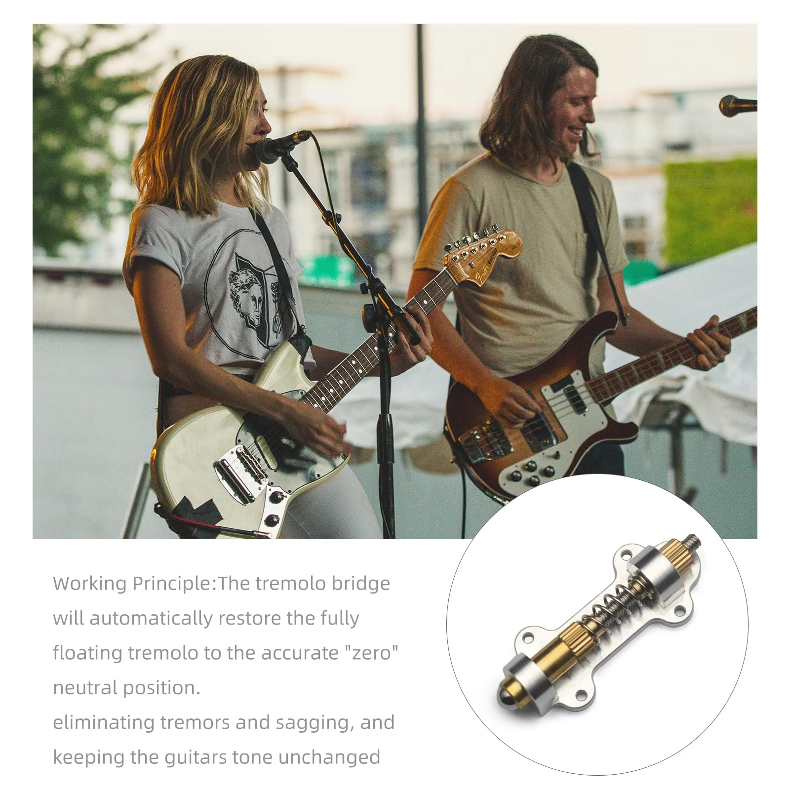 Electric Guitar Brass Tremolo Bridge Brass Arming Adjuster for FR Tremsetter Set Guitar Tremolo Stabilizer Stopper Guitar Parts (Single) Single - Image 3