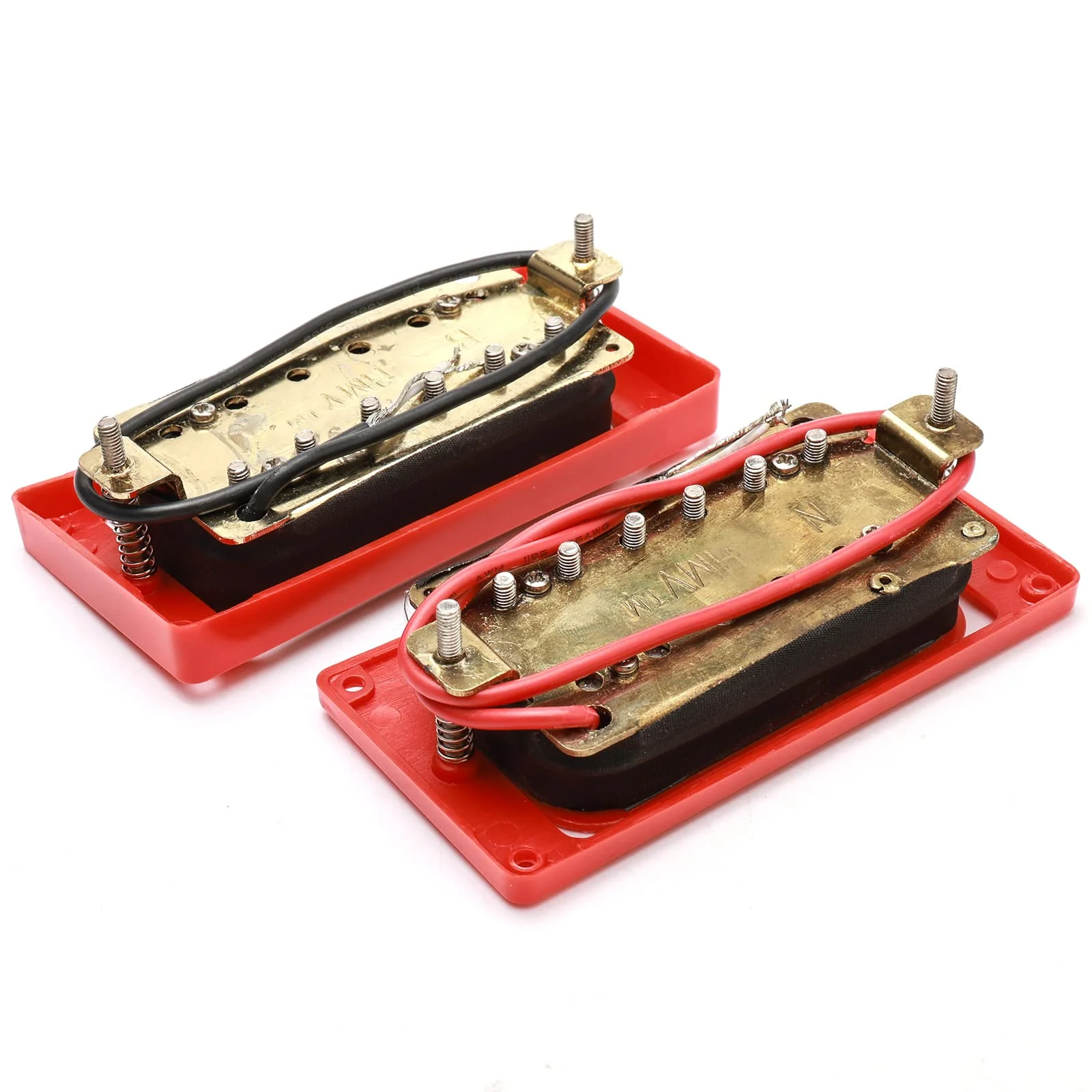 Electric Guitar Pickups Humbucker Double Coil Pickup Guitar Neck Bridge Parts Replacement Set with String Winder and Screwdriver（2PCS, Black and Red） - Image 4