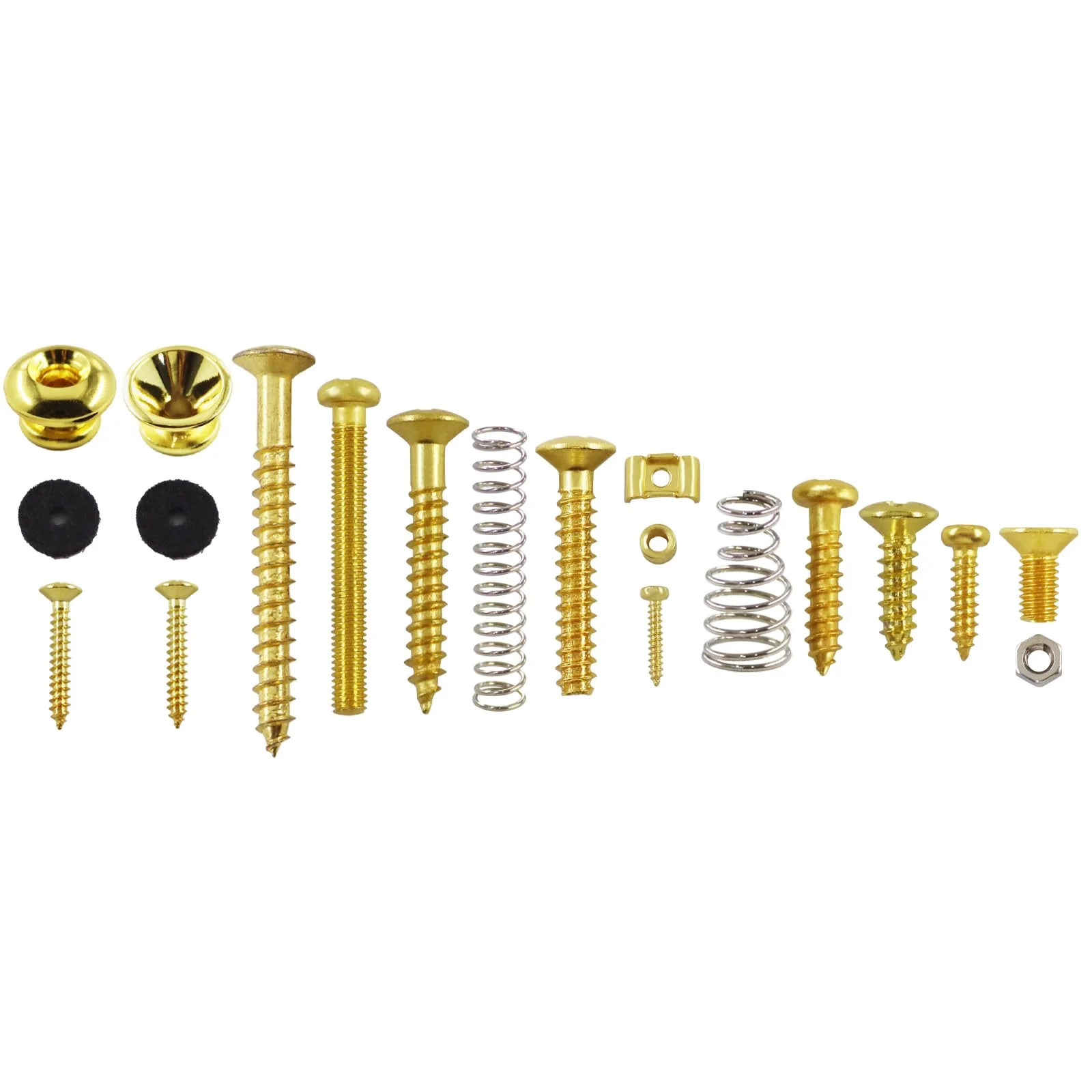 Electric Guitar Screw Set, Suitable for Bridges, Pickups, Pickguards, Tuners, Toggle Switches, and Neck Plates. This 233-Piece DIY Tool Kit Includes Tweezers and Strap Buttons, Gold Golden - Image 3