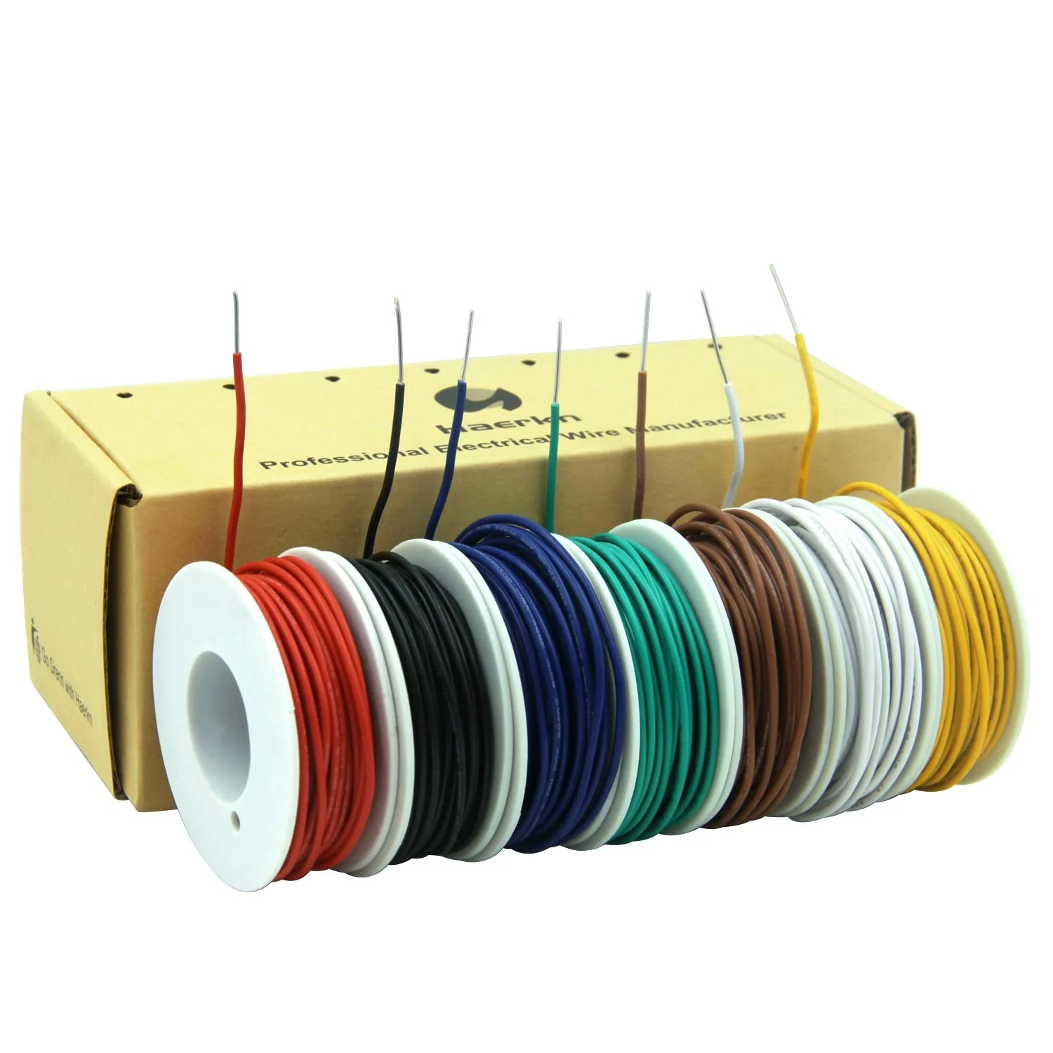 Electric Wire Kit, 0.82 mm² - 0.05 mm², 18awg-30awg, Electronic, Silicone Wires, Tinned Copper Cable, 7 Colours 0.2 mm²/24awg-Solide-7 colour