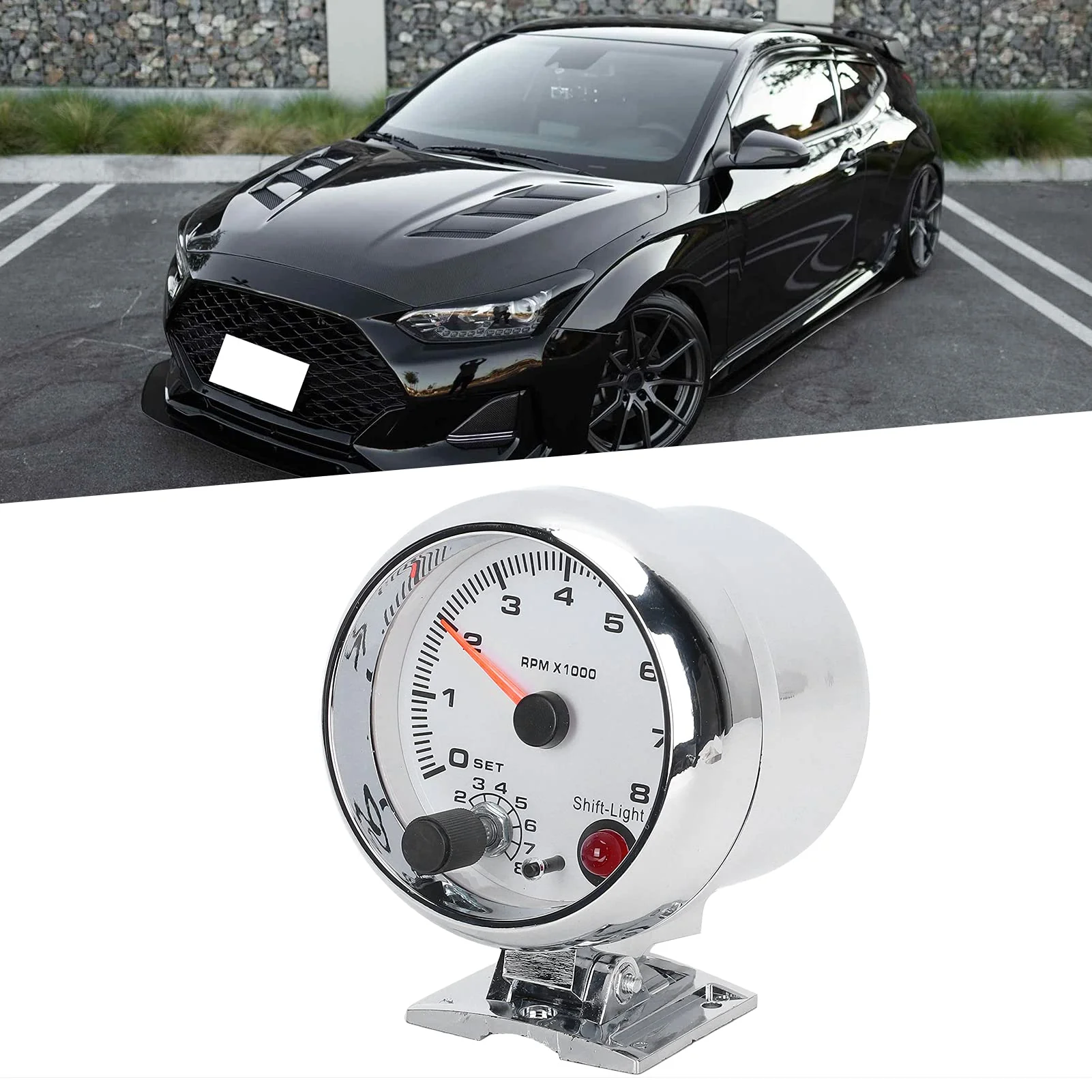 Electrical Tachometer 3.75In 0-8000 Rpm 7 Color Background Lights For 4/6/8 Cylinder 12V Gasoline Powered Vehicles - Image 4