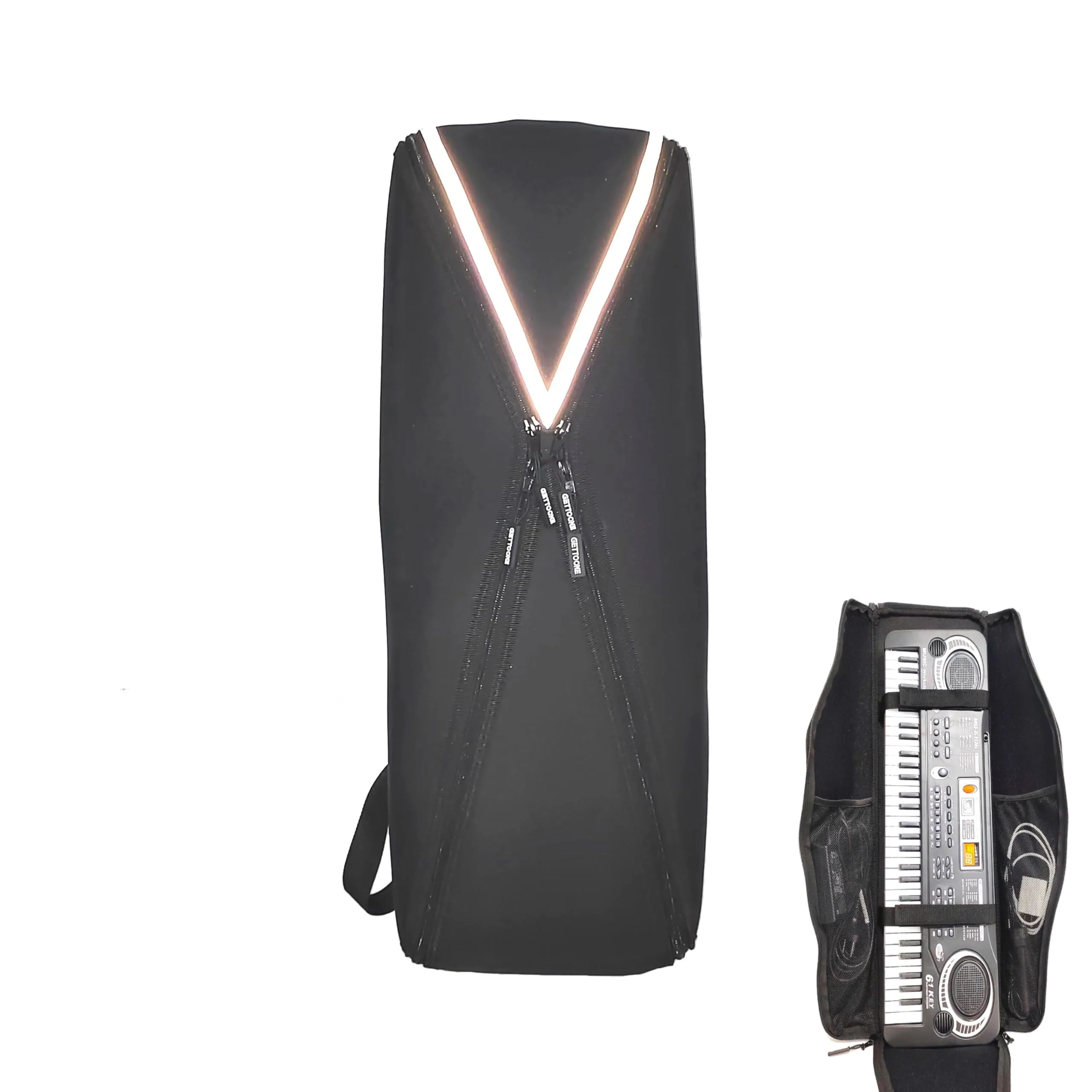 Electronic Keyboard Bag For 32 Keys Piano Dust Cover Bag with Adjustable Straps and V-Shaped Reflective Design-Easy to Carry(Long 22 IN Width 6.5 IN Height 2.56 IN) Small