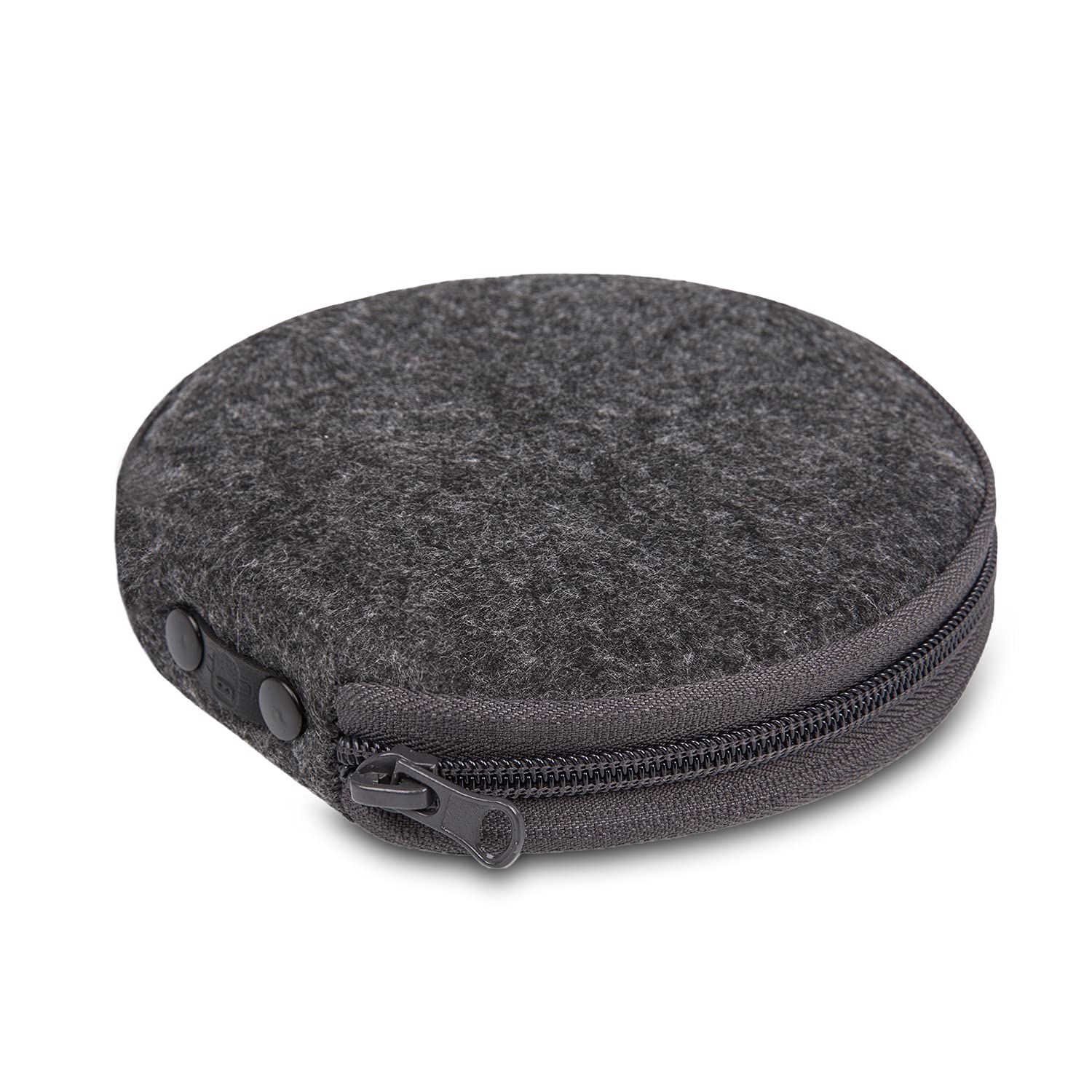 ELEZAY Small CD Case Round Felt 20 Capacity CDs Storage Wallet DVD Disc Holder Compact,Gray A-Gray