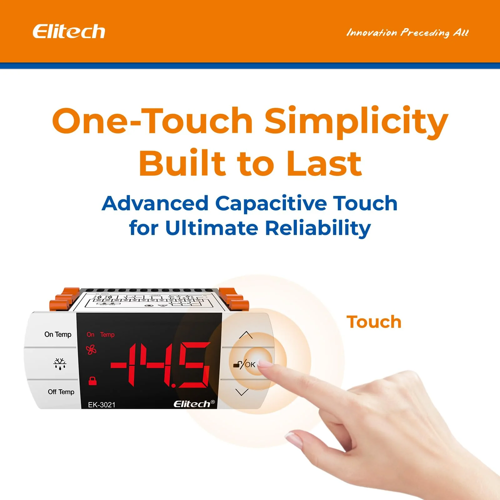 Elitech UEK3021 Digital Touch Button Temperature Controller, Thermostat with Cooling and Defrost, Two Sensors Probes - Image 3