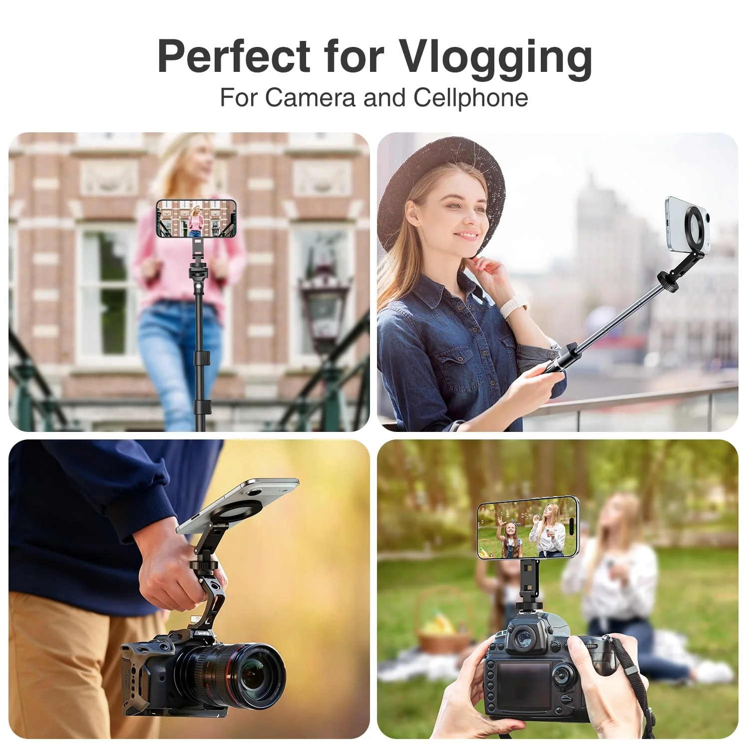 elitehood Magsafe Tripod Mount Adapter with 1/4” Screw & Hot Shoe, Lightweight Compact Cell Phone Tripod Mount for Camera, iPhone Camera Holder with Dual Hinges for iPhone 17 16 15 14 13 Series - Image 6