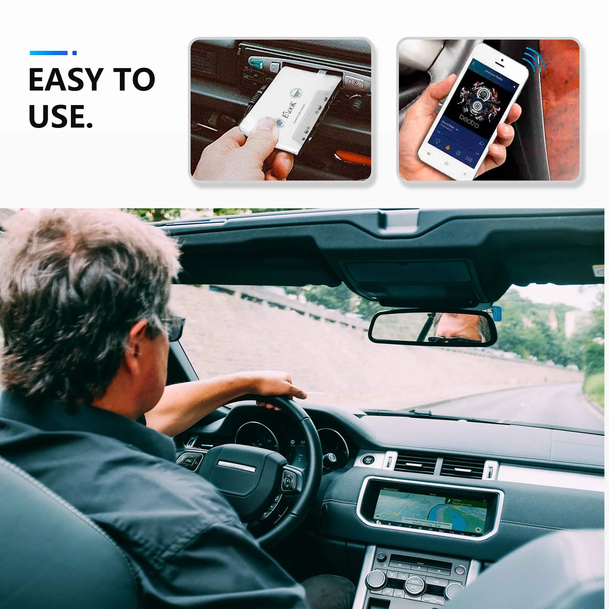 Elook Car Cassette Aux Adapter, 3.5mm Universal Audio Cable Tape Adapter for Car, Phone, MP3 ect. White - Image 6