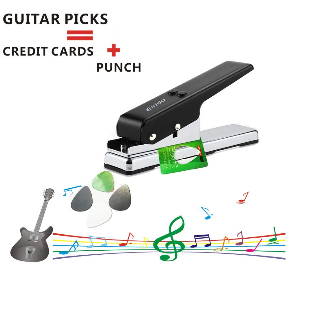 Elrido DIY Guitar Picks Maker Cutter Punch Tool Kit with 2 Pick Strips, Making Picks Create Custom Professional Plectrums for Guitar Players & Music Lovers - Unique Guitar Accessories Gift 1.5mm Black - Image 6