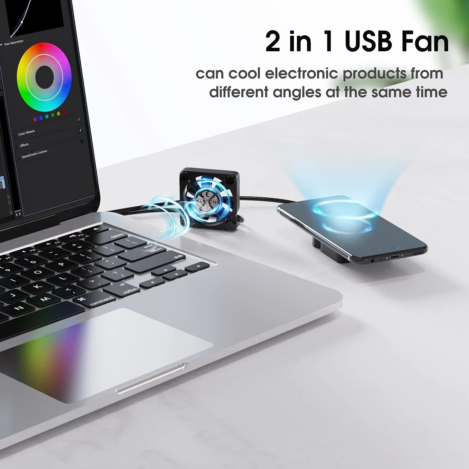 ELUTENG Dual 40mm USB Fan with 3 Speeds Adjustable 5V PC Fan Max 5500RPM 40mm * 40mm * 25mm Mini Case Fan Quiet Computer Fan Compatible for PC, TV Box, Router, Xbox, PlayStation - Image 3